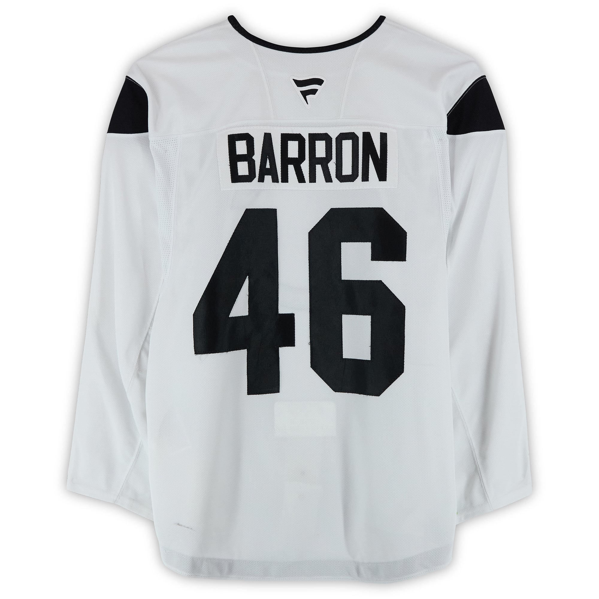 Travis Barron Utah Hockey Club Practice-Used #46 White Jersey from the 2024-25 NHL Season