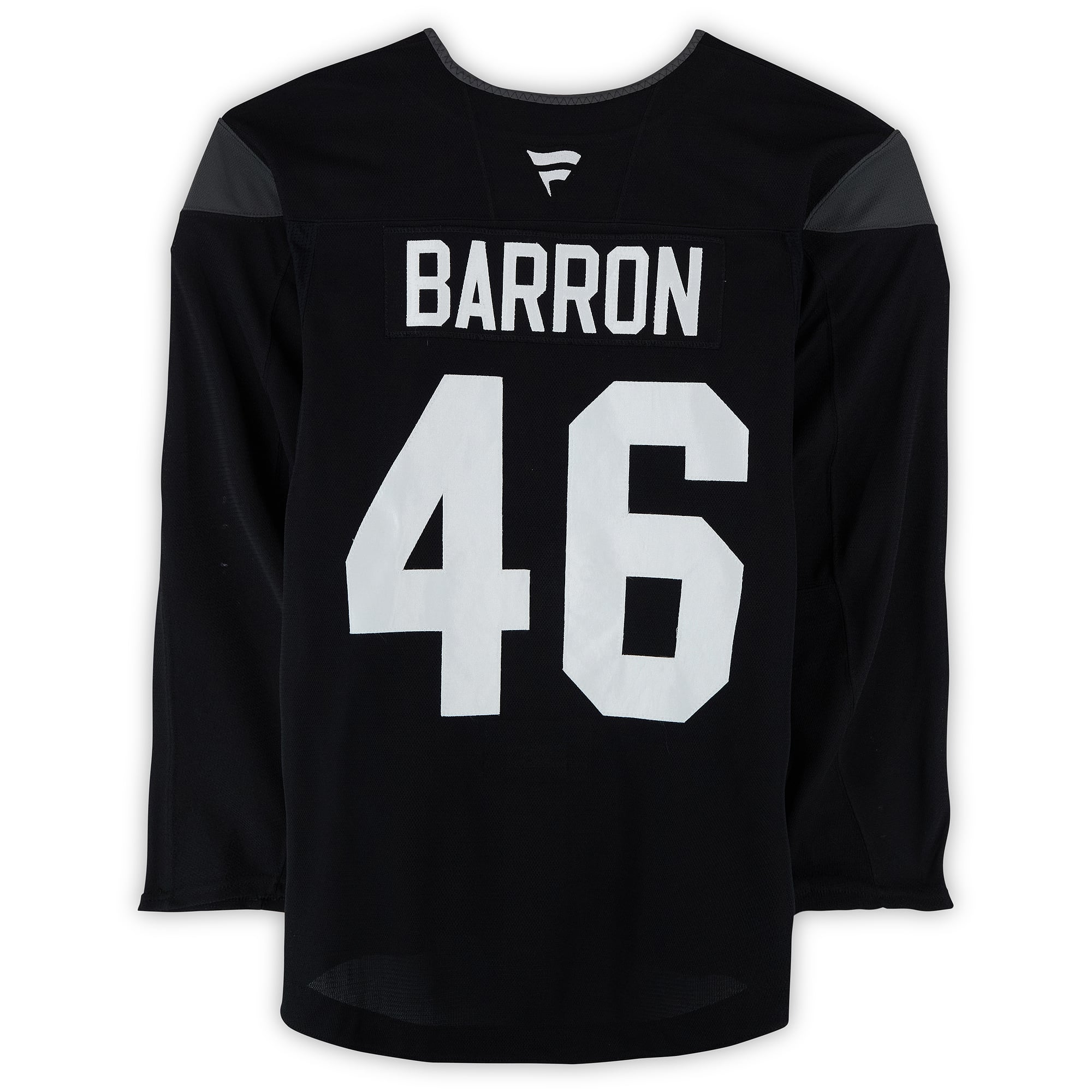 Travis Barron Utah Mammoth Practice-Used #46 Black Jersey from the 2024-25 NHL Season