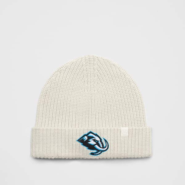 Unisex Close-Fit Wool-Blend Ribbed Knit Beanie - White Close-Fit Wool-Blend Ribbed Knit Beanie | Men main image 4