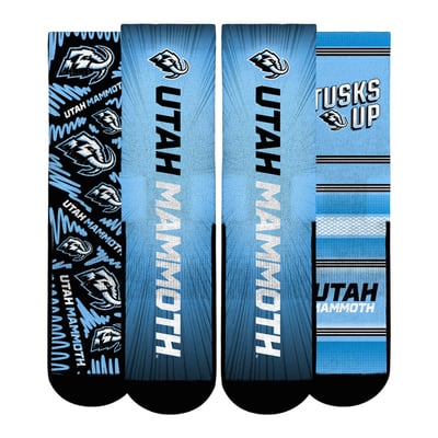  Utah Mammoth Rock Em Unisex Fan Favorites Three-Pack Crew Socks Set - Black
