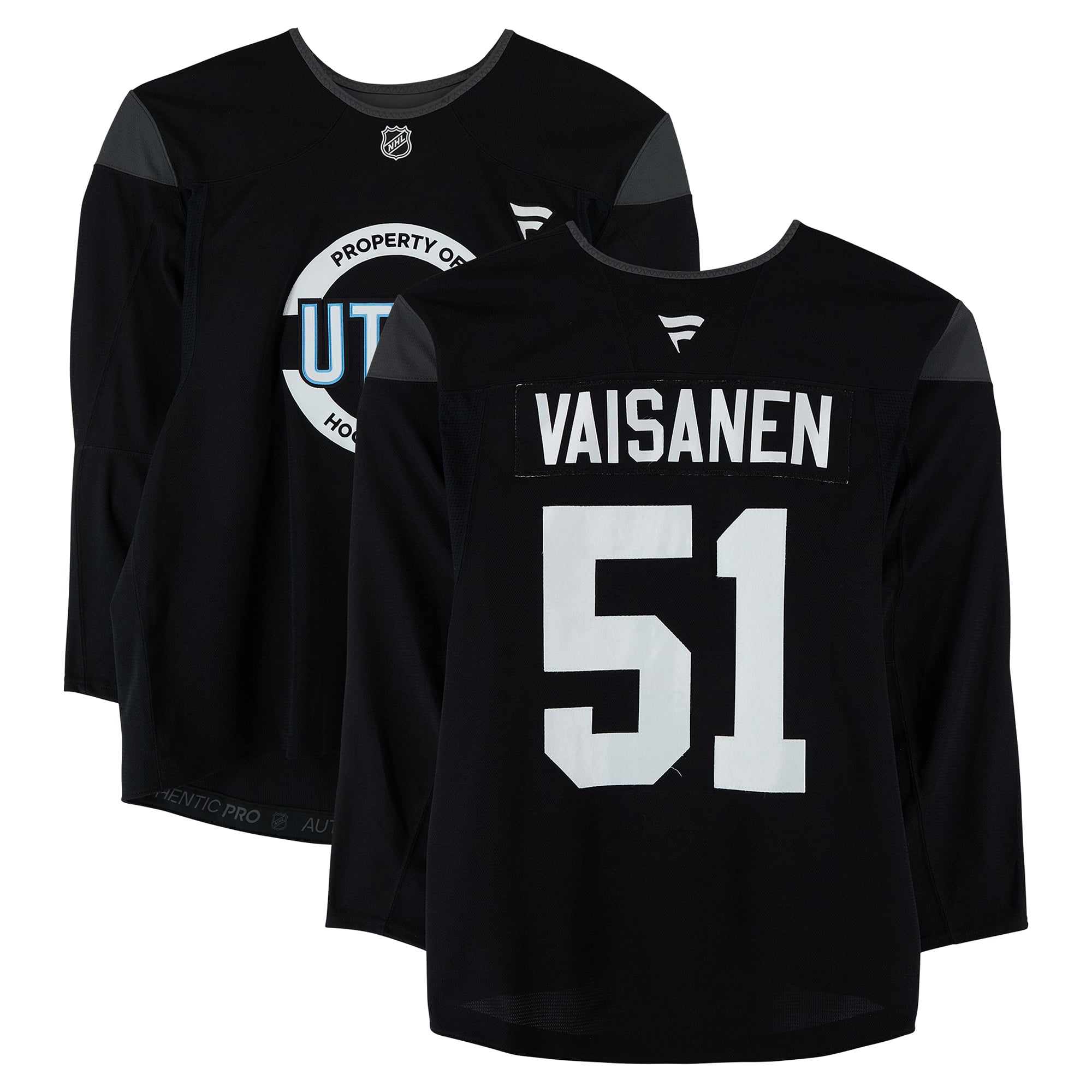 Veeti Vaisanen Utah Mammoth Practice-Used #51 Black Jersey from the 2024-25 NHL Season