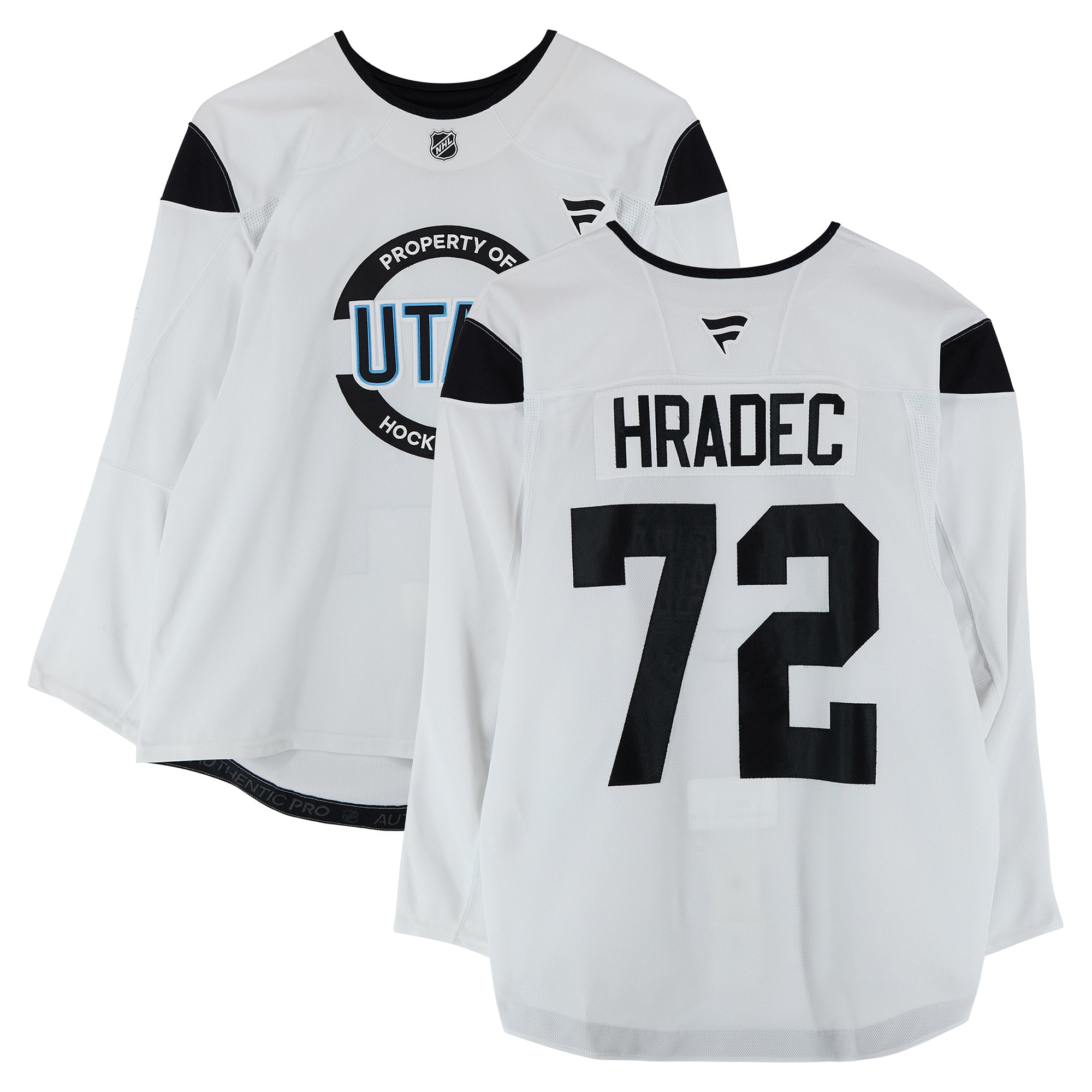 Vojtěch Hradec Utah Hockey Club Practice-Used #72 White Jersey from the 2024-25 NHL Season