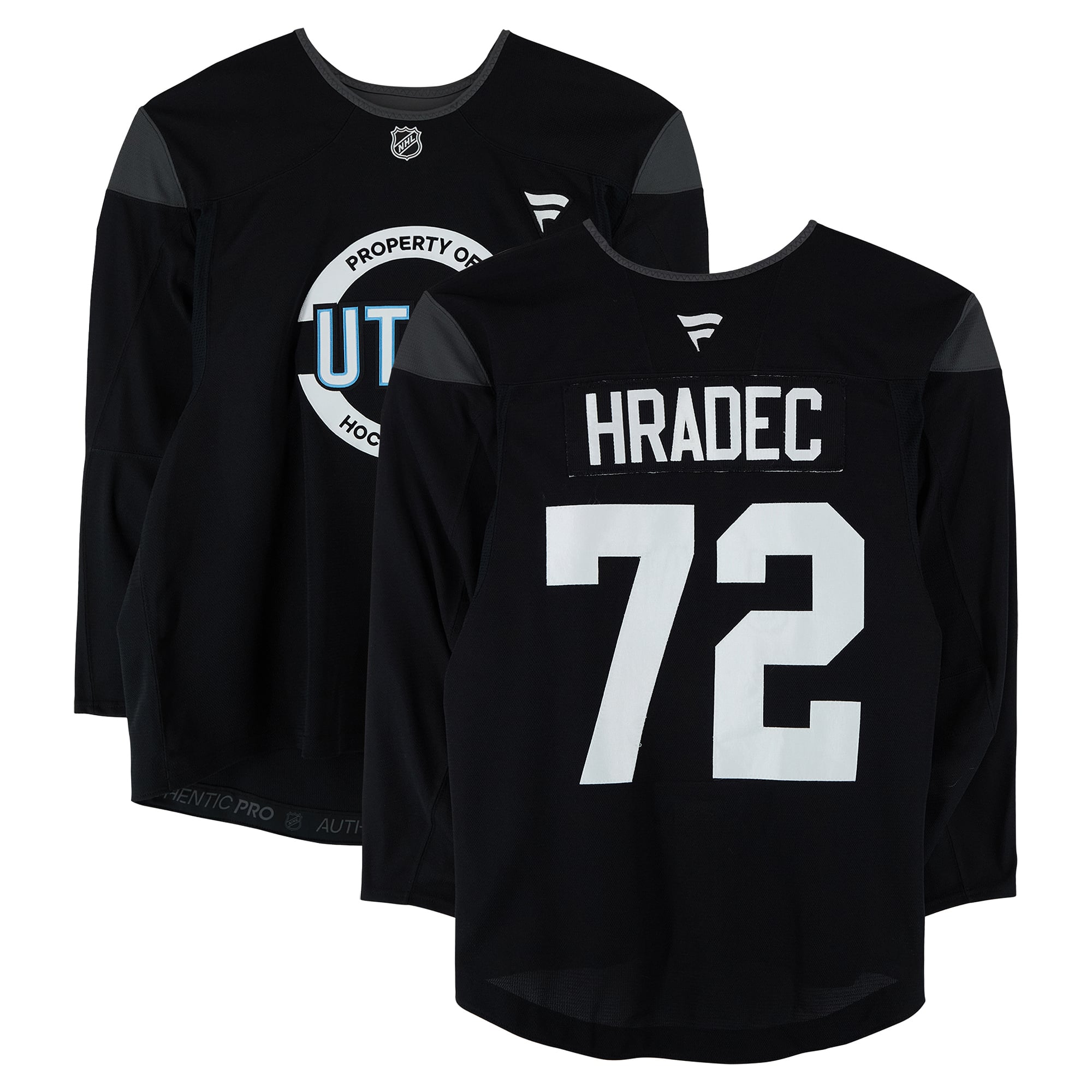 Vojtěch Hradec Utah Mammoth Practice-Used #72 Black Jersey from the 2024-25 NHL Season