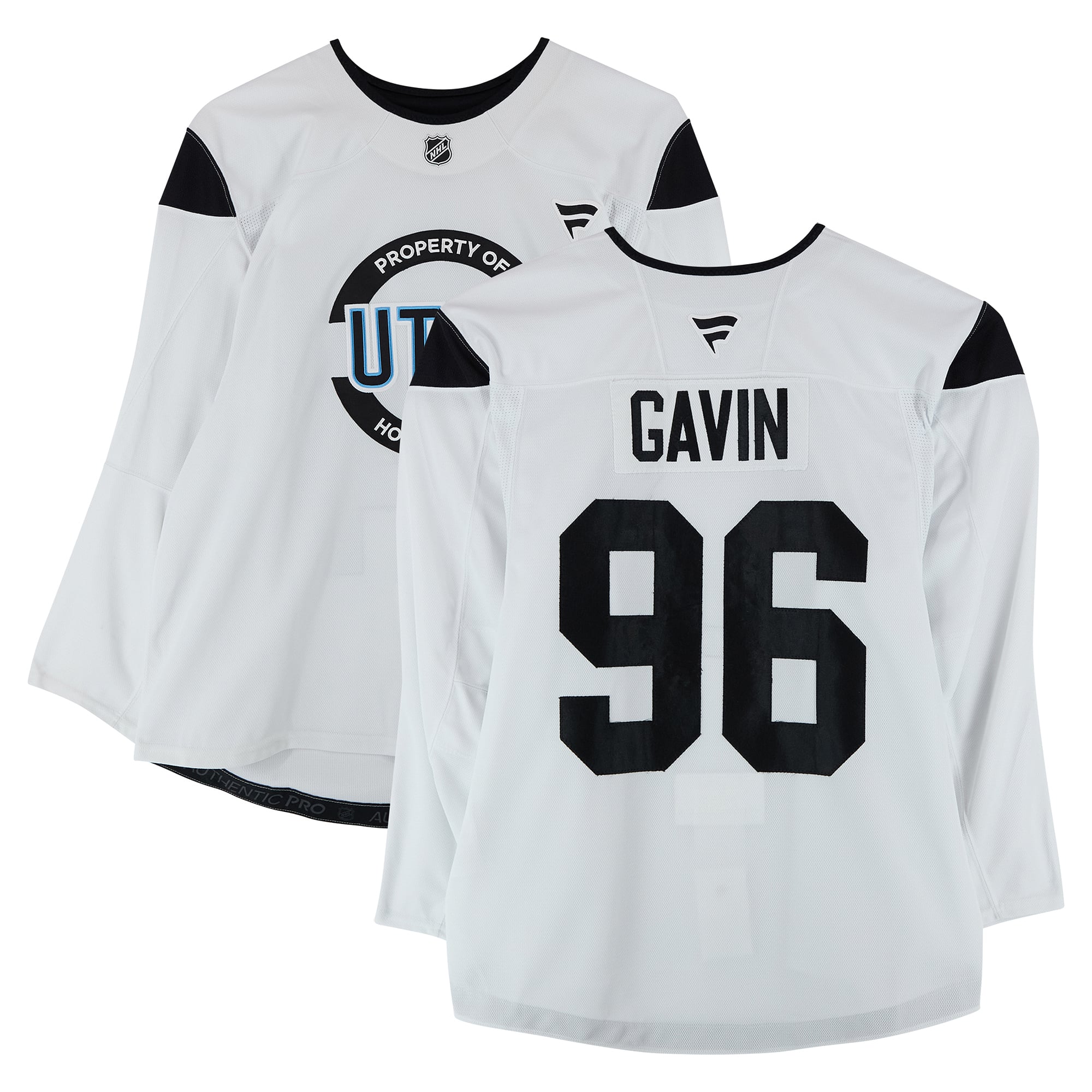 Maillot blanc n° 96 porté à l'entraînement par Will Gavin (Utah Mammoth) lors de la saison 2024-2025 de la LNH