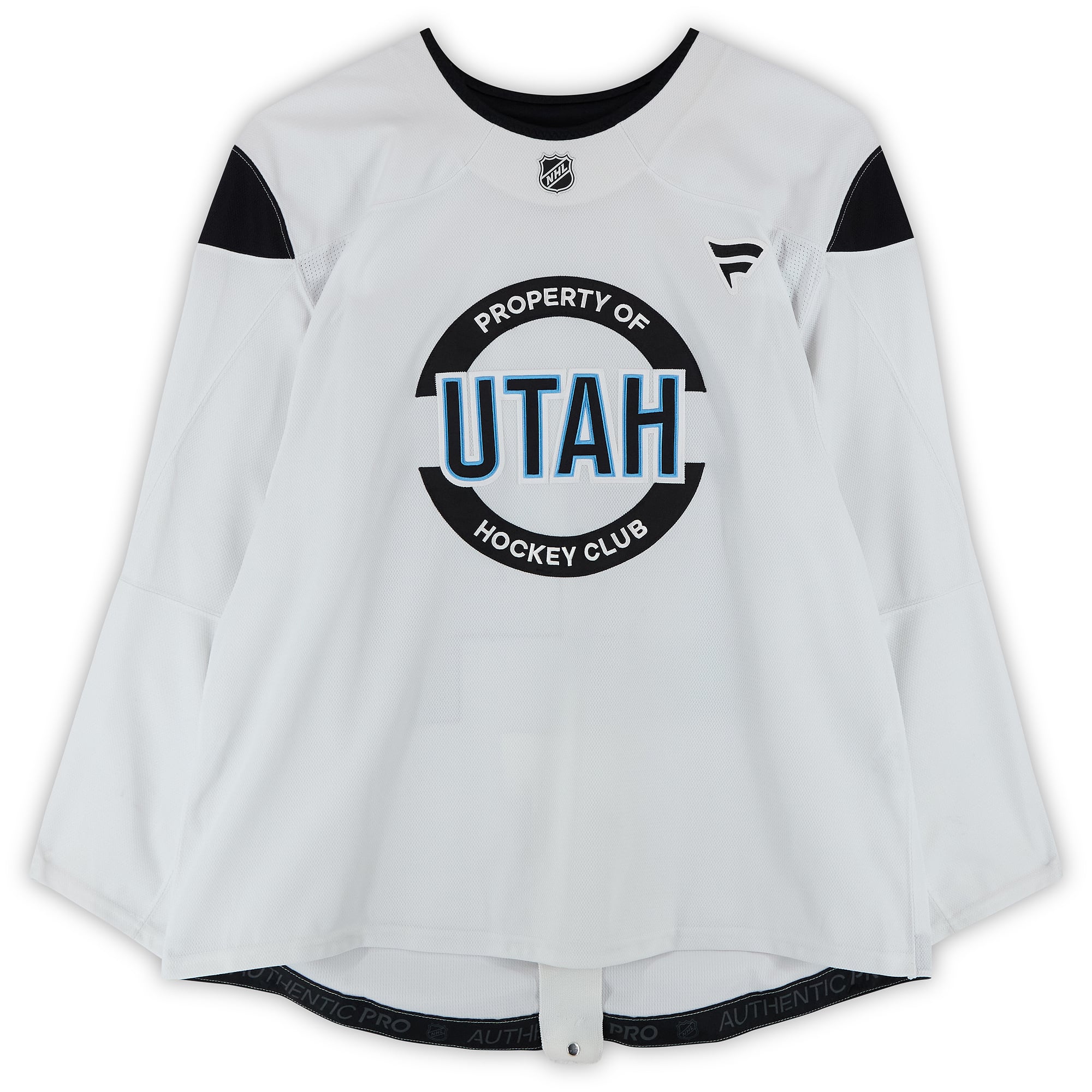 Maillot blanc n° 61 porté à l'entraînement par Will Skahan du Utah Hockey Club lors de la saison 2024-2025 de la LNH
