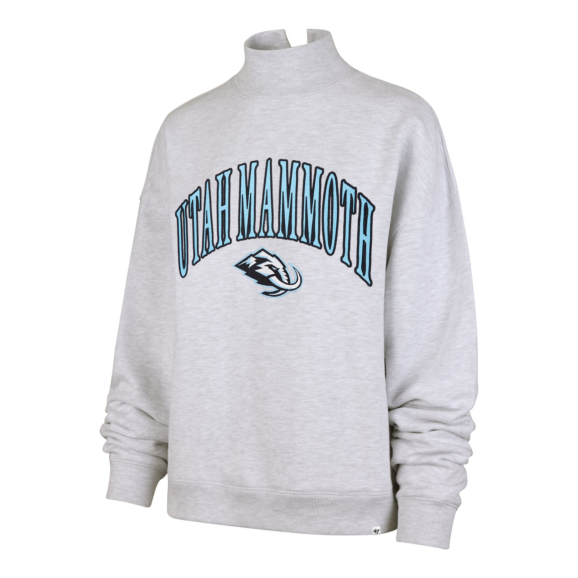 Women's '47 Gray Utah Mammoth Vantage Mock Neck Fleece Sweatshirt