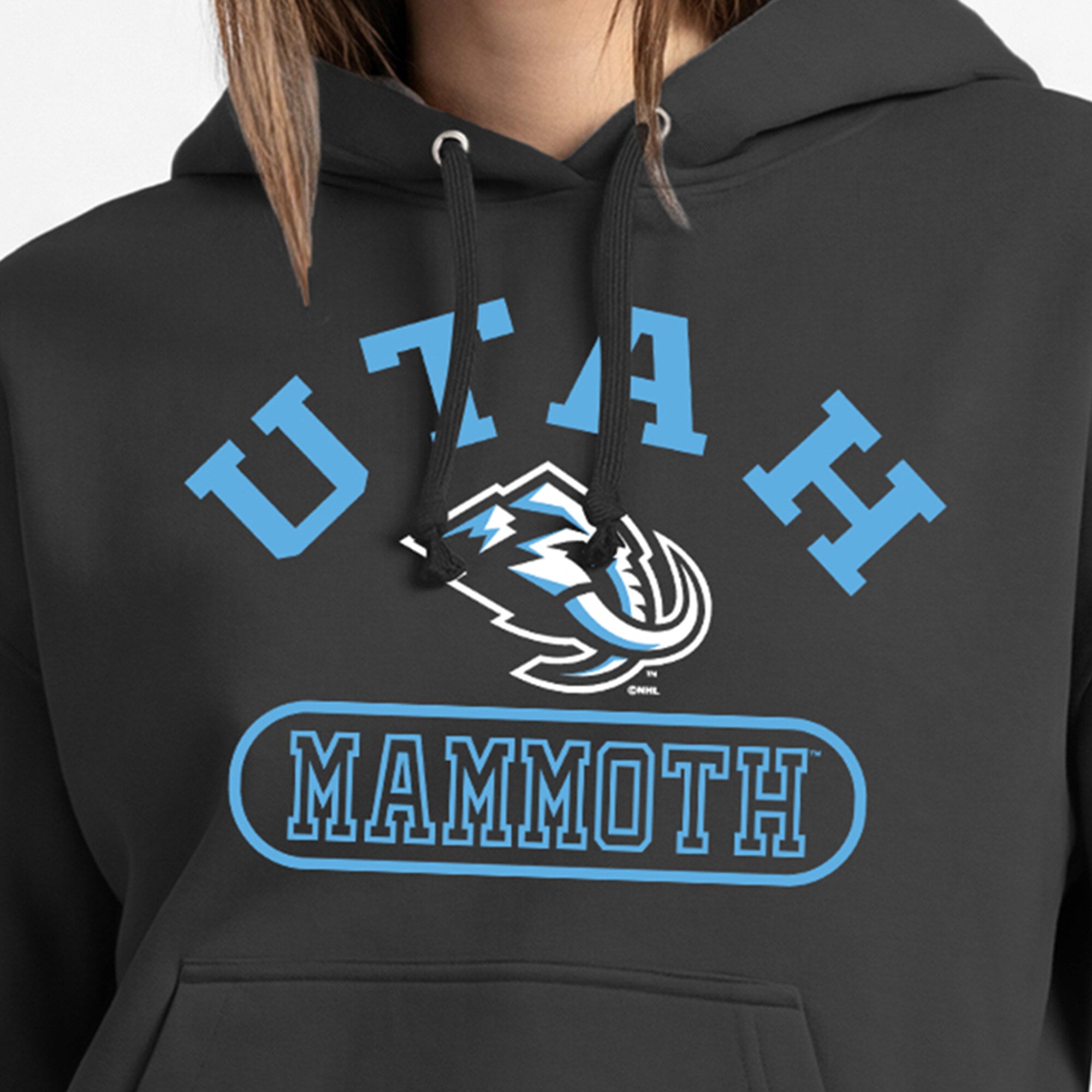 Sweat à capuche Champion noir Utah Mammoth Arched Pill Box pour femme