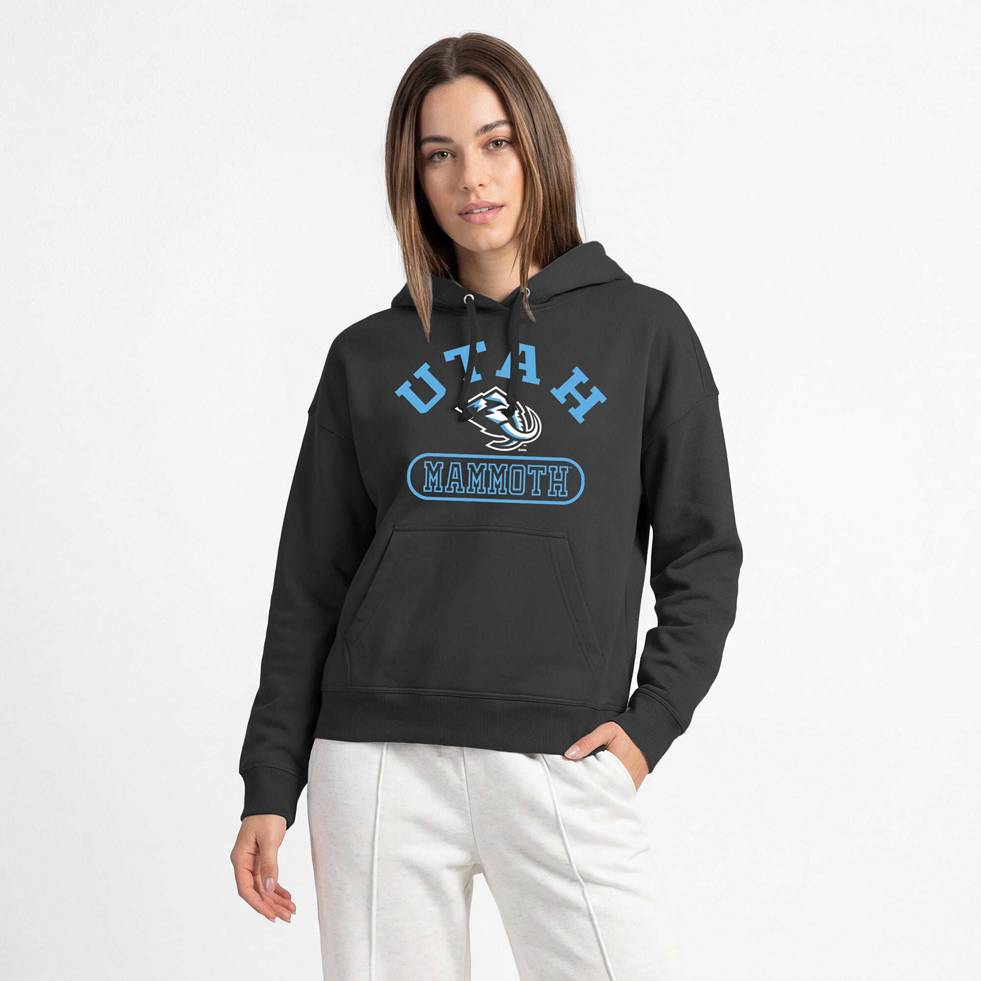 Sweat à capuche Champion noir Utah Mammoth Arched Pill Box pour femme