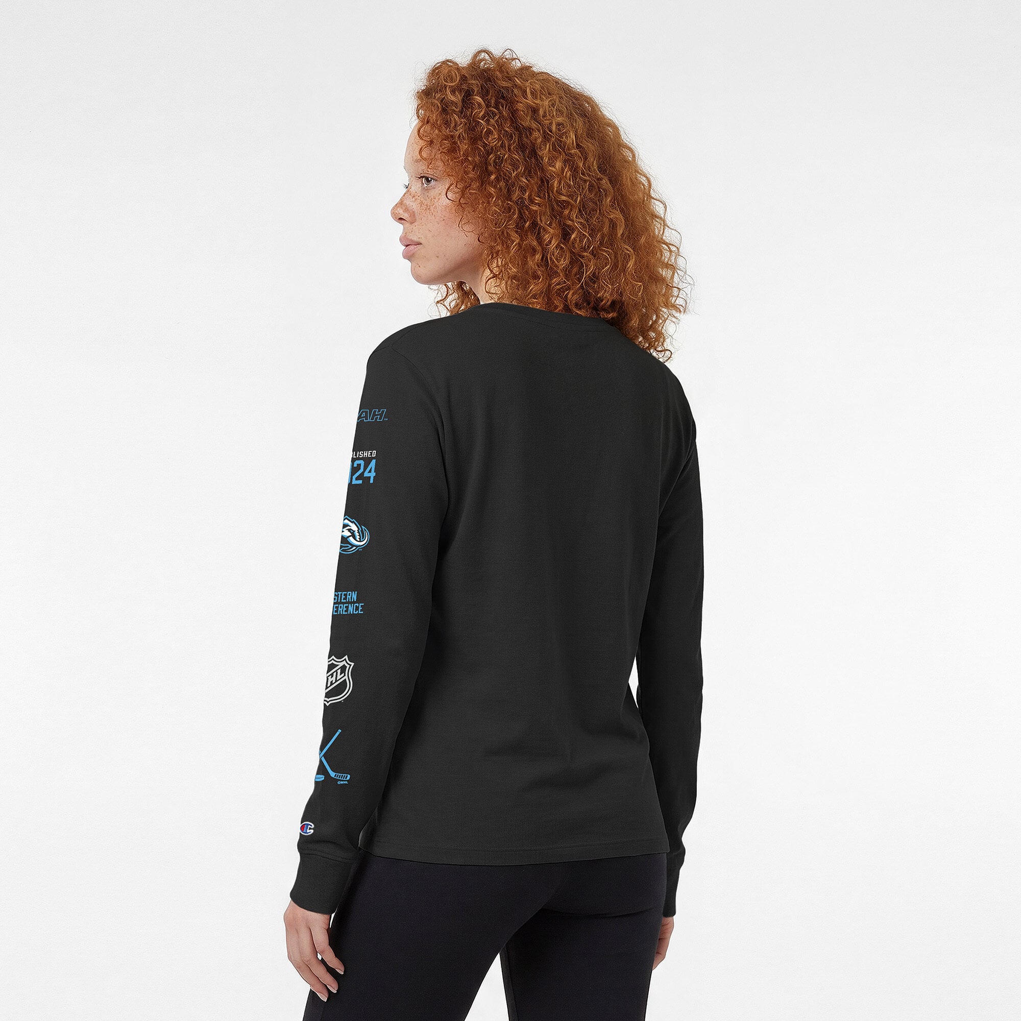 T-shirt à manches longues Champion Black Utah Mammoth pour femmes