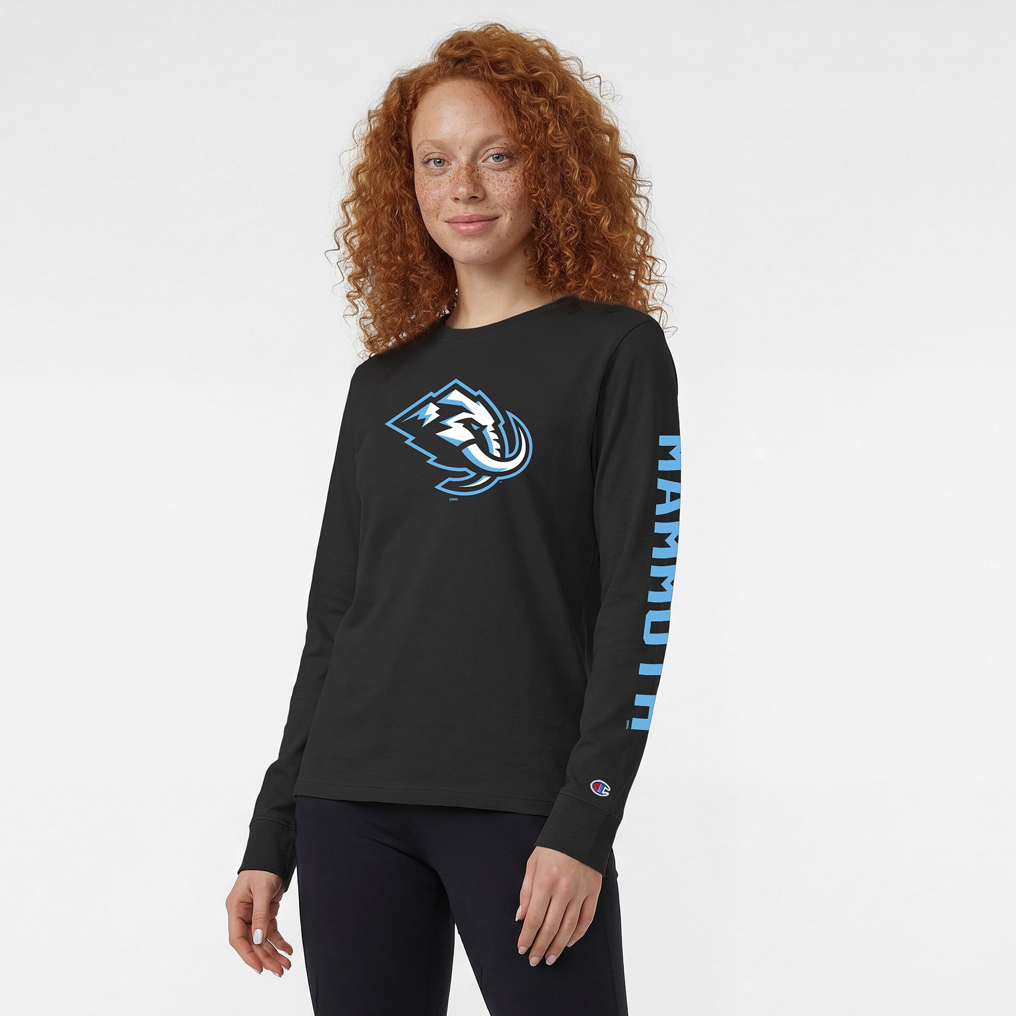 T-shirt à manches longues noir Champion Utah Mammoth pour femmes