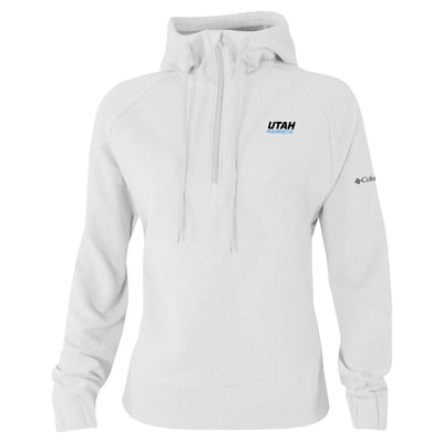 Utah Mammoth Columbia Women's Half-Zip Swingcraft Tri-Blend Hoodie - White

