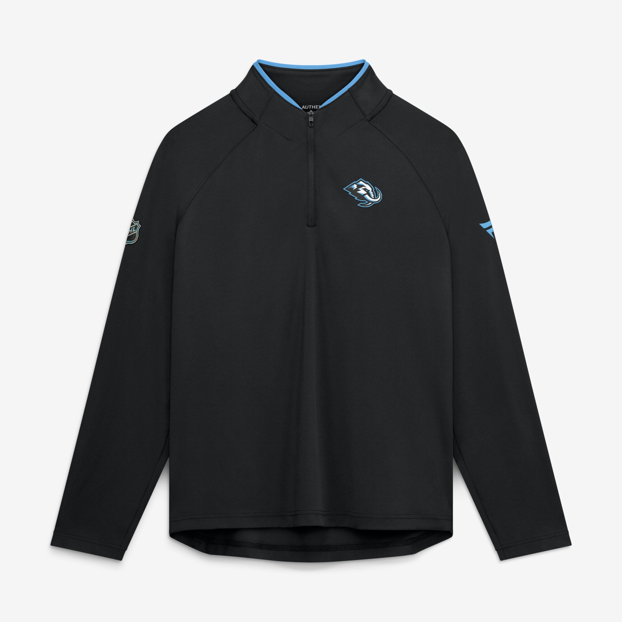 Pull-over léger à col zippé Fanatics noir Utah Mammoth Authentic Pro Rink pour femme