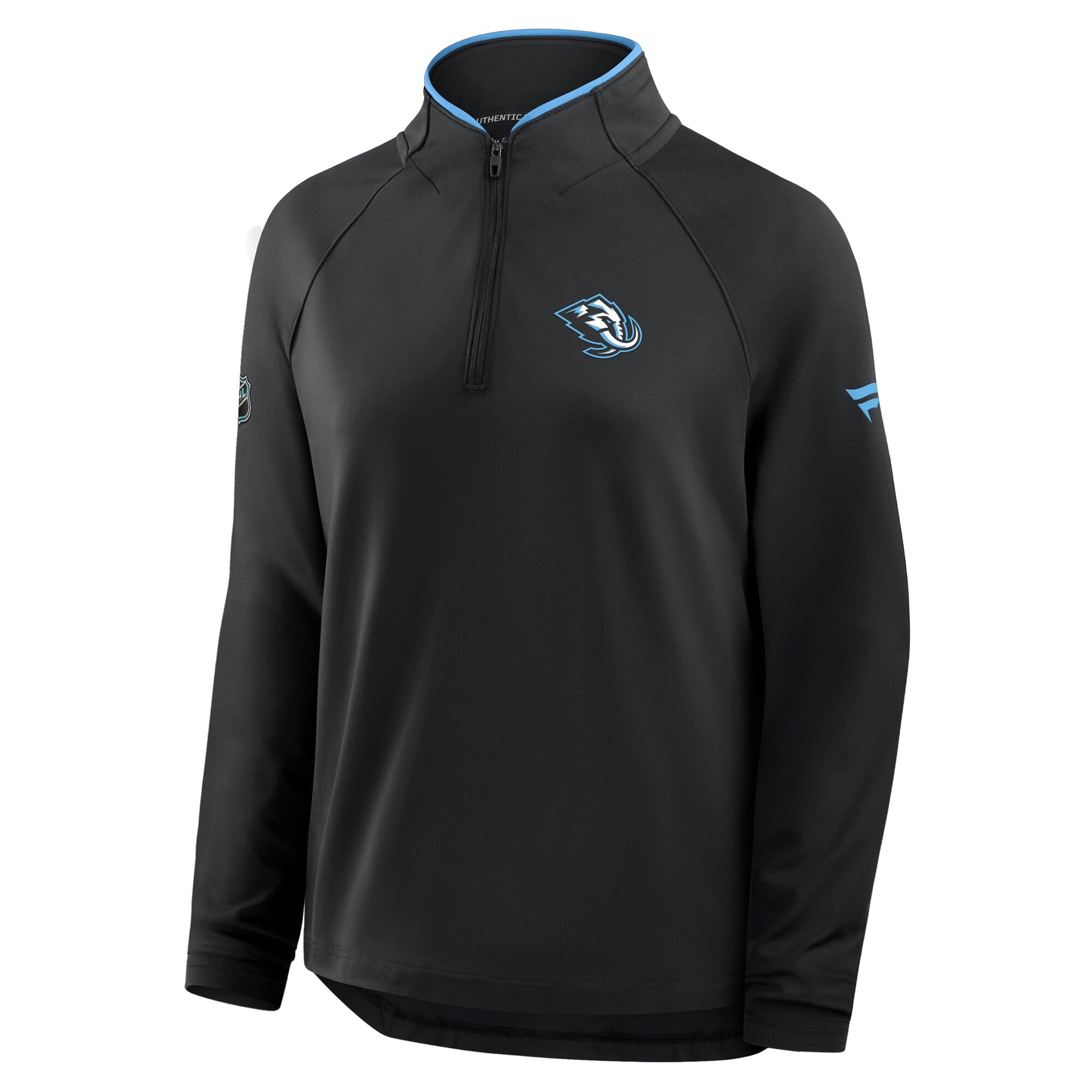 Women's Fanatics Black Utah Mammoth Authentic Pro Rink Lightweight Quarter-Zip Pullover