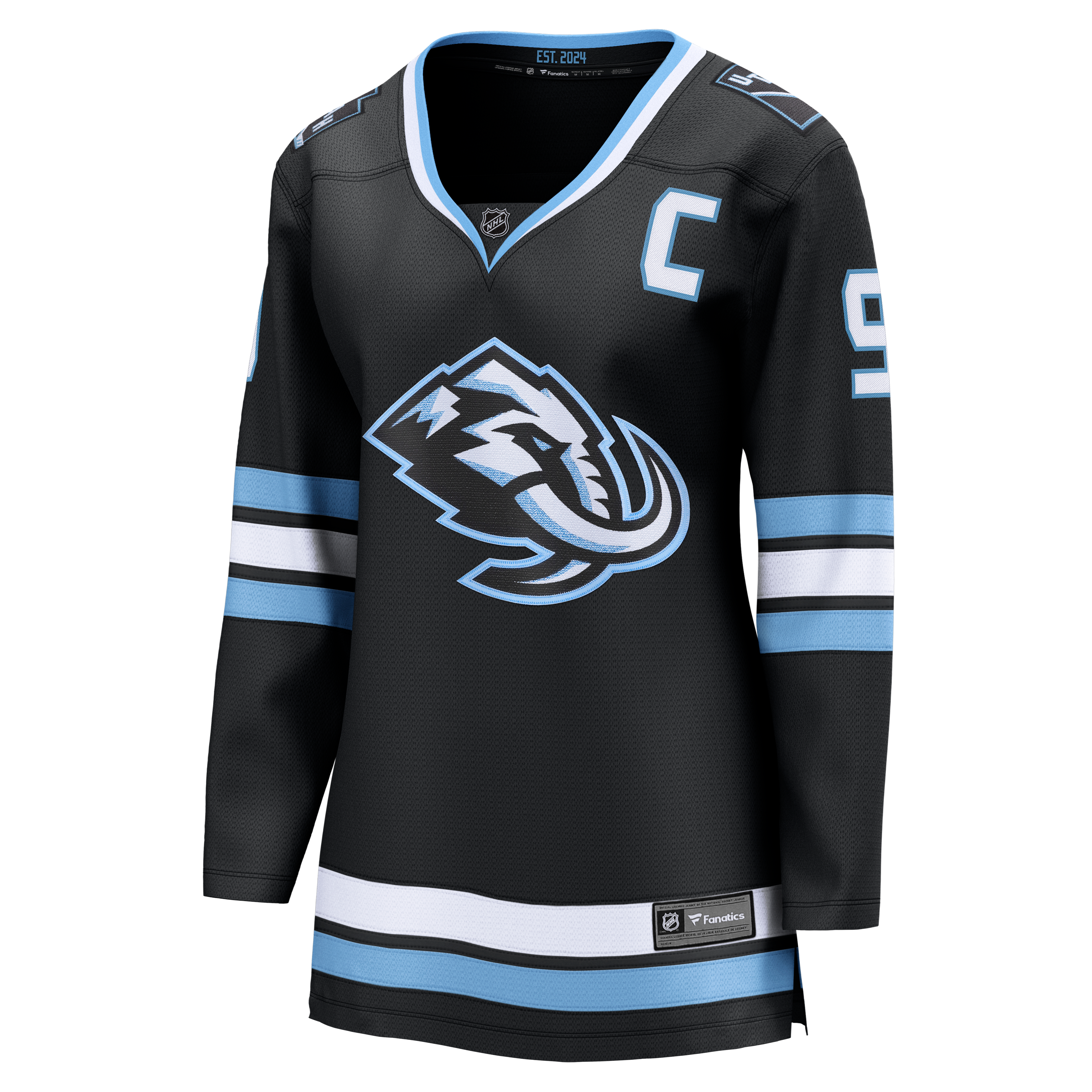Maillot domicile noir Clayton Keller Utah Mammoth pour femme, avec écusson de capitaine et système rupture