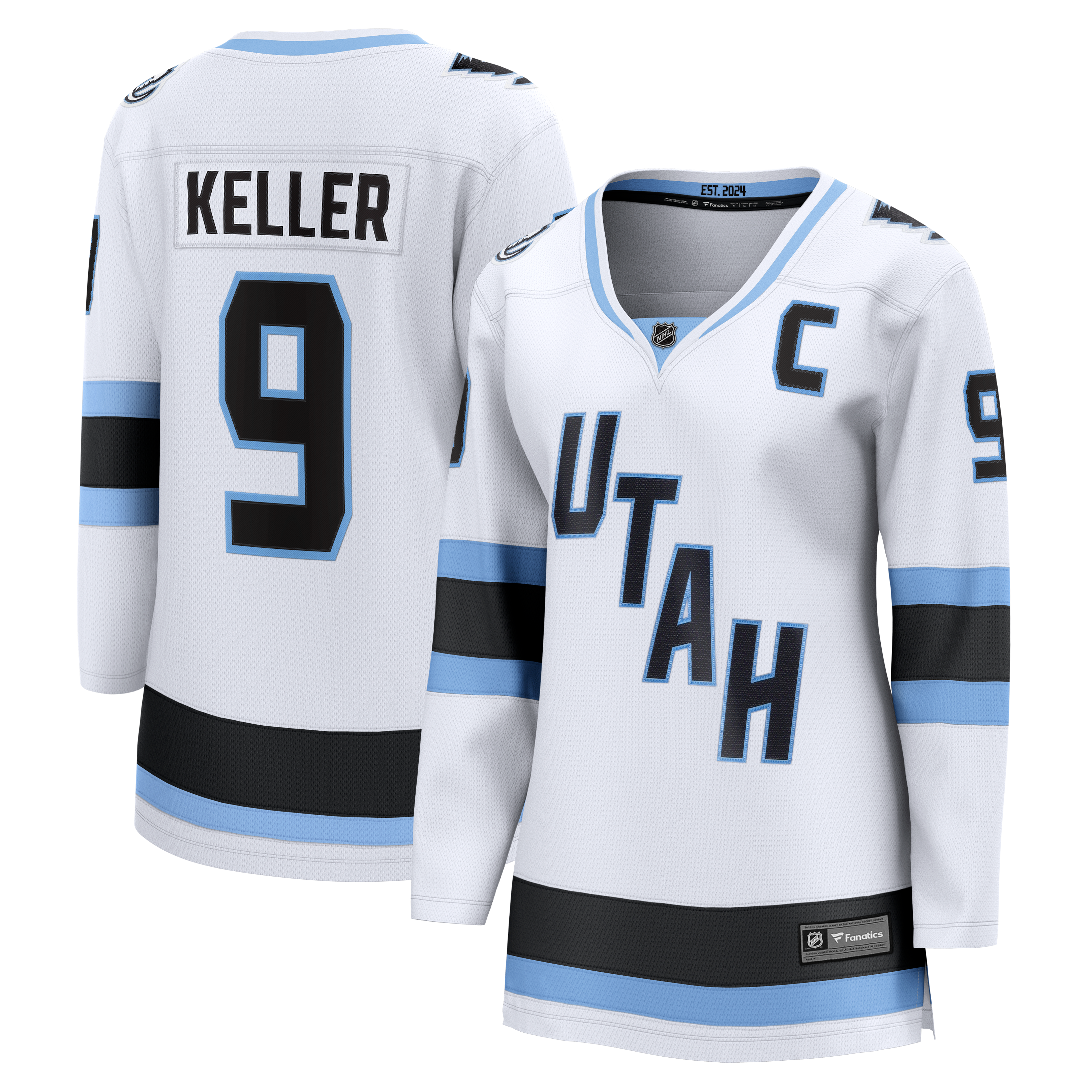 Maillot de capitaine Clayton Keller blanc Utah Mammoth extérieur pour femmes (Fanatics)