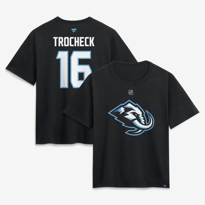 Women's Utah Mammoth Vincent Trocheck Fanatics Black Authentic Stack Name & Number T-Shirt