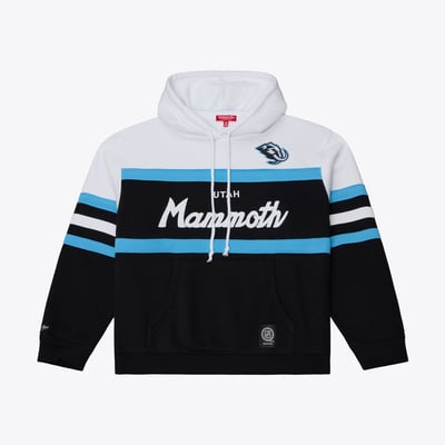 Women's Utah Mammoth  Mitchell & Ness White/Black Head Coach Hoodie