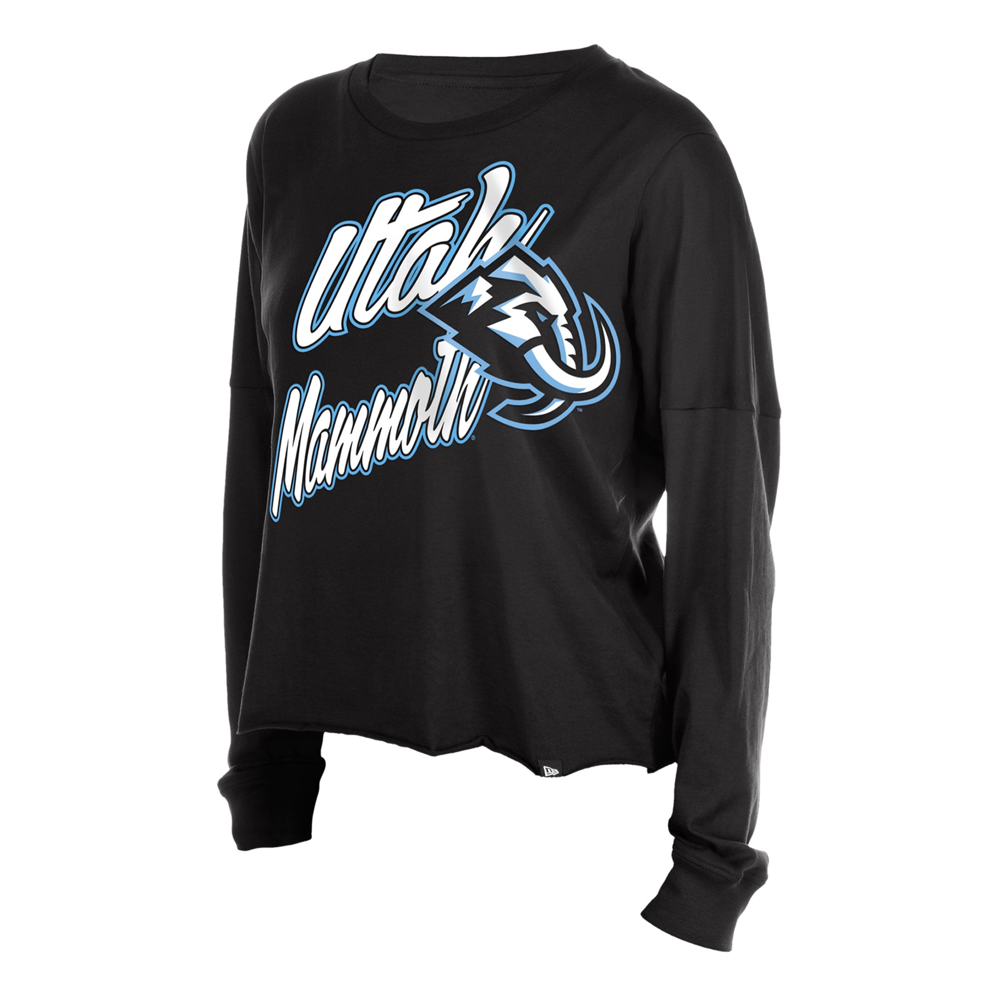 T-shirt à manches longues oversize New Era noir Utah Mammoth pour femme