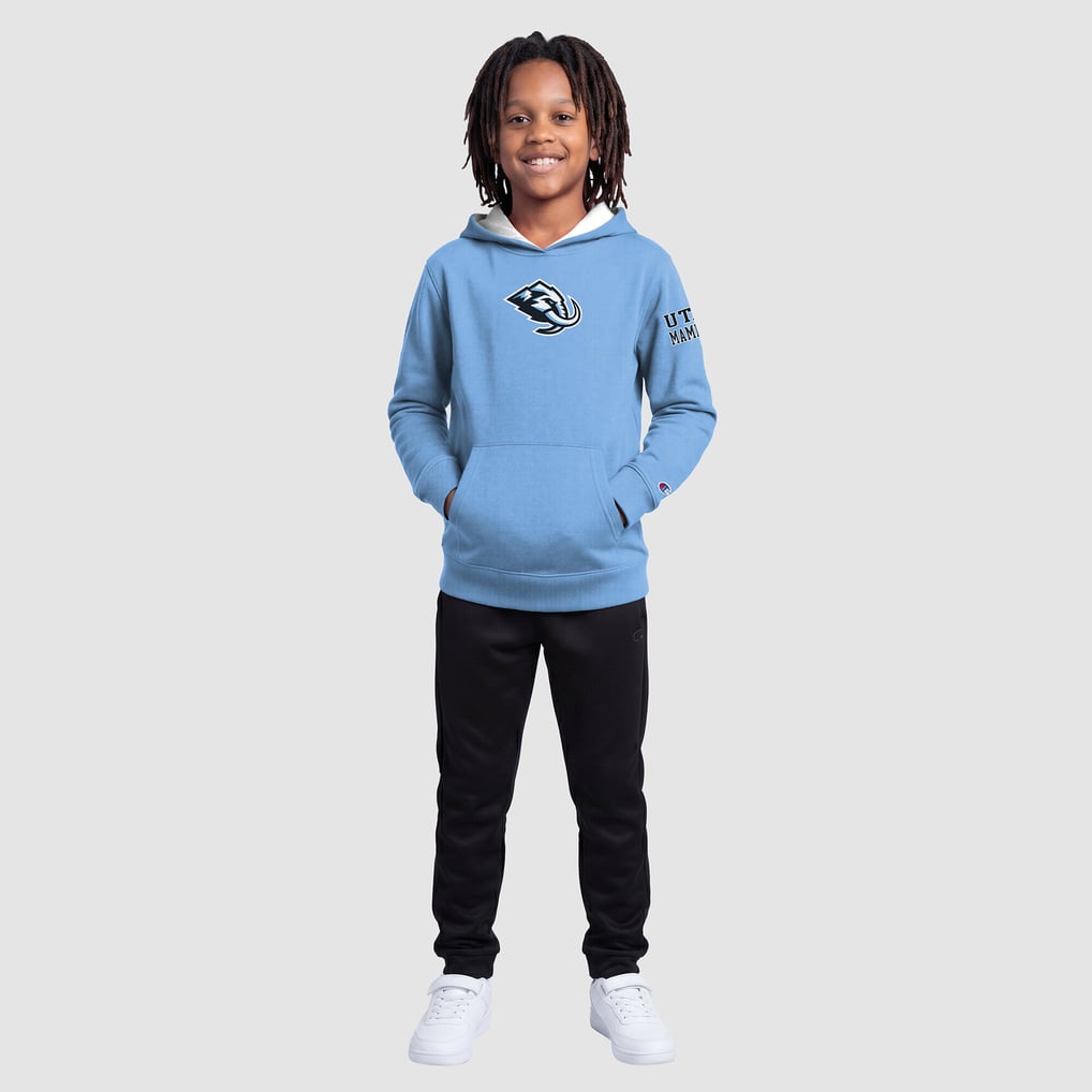 Sweat à capuche en polaire bleu clair Youth Utah Mammoth Champion