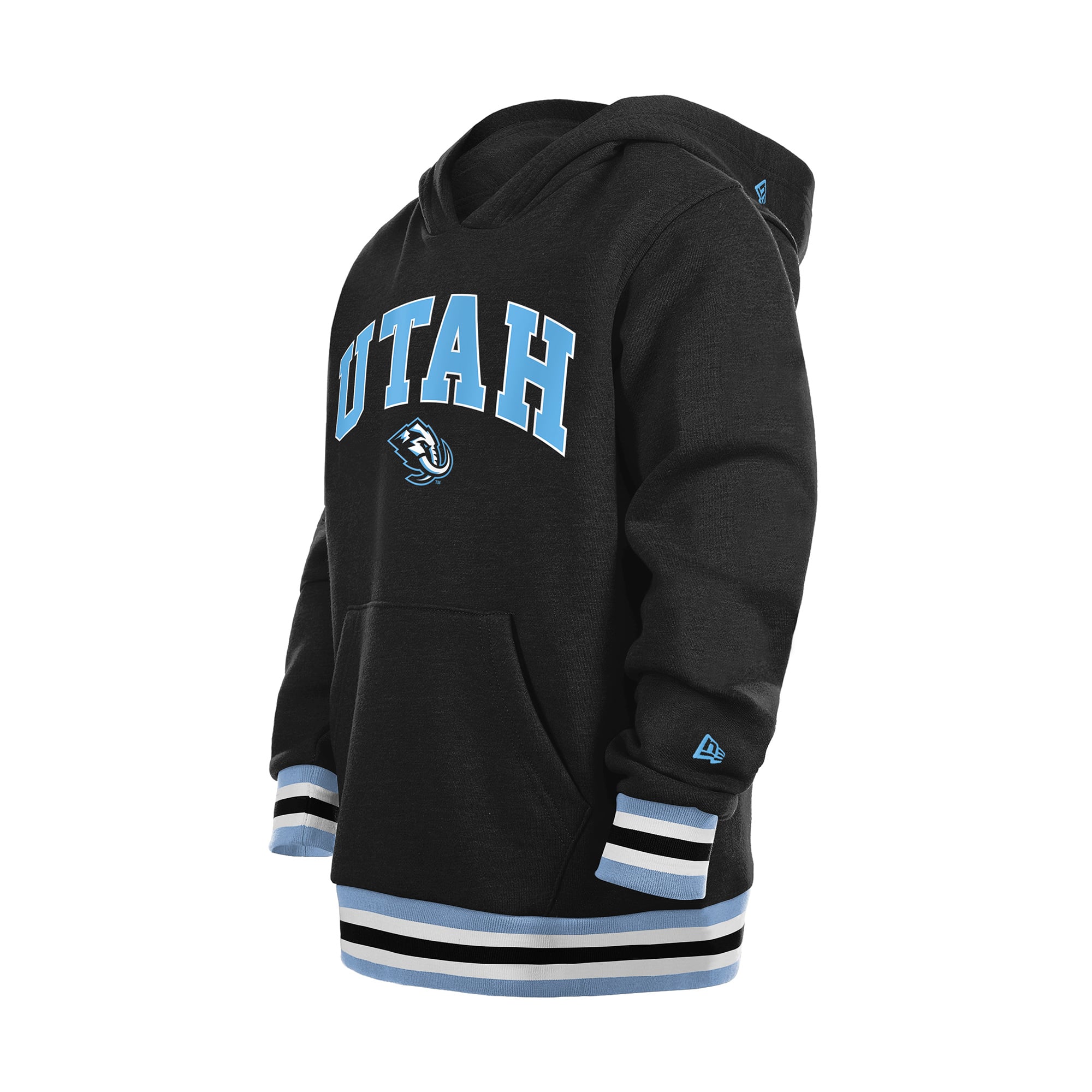 Youth New Era Black Utah Mammoth Knit Trim Pullover Hoodie
