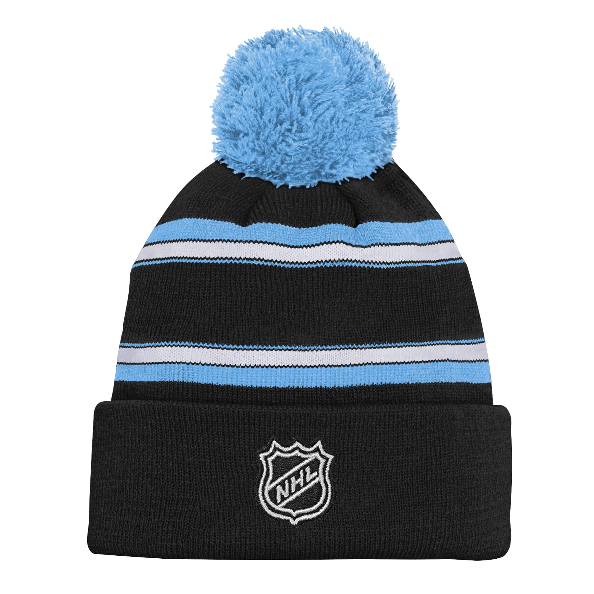 Bonnet en tricot jacquard à revers et pompon Youth Outerstuff Black Utah Mammoth