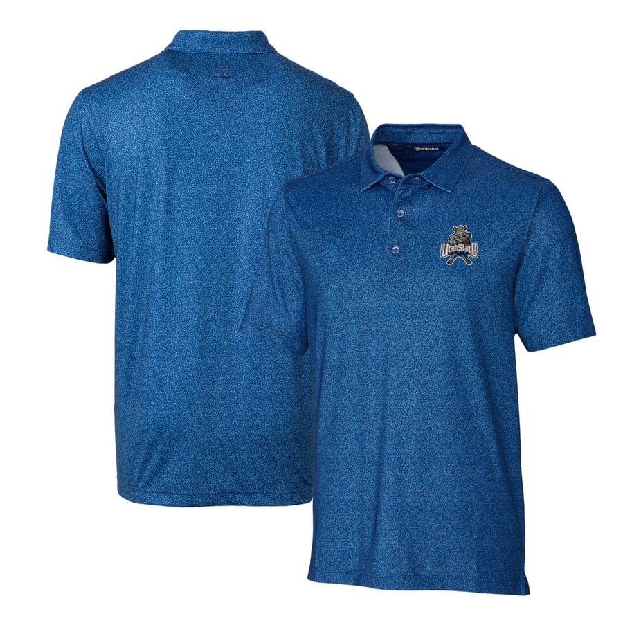 Men's Cutter & Buck Blue Utah State Aggies Primary Team Logo Pike Micro ...