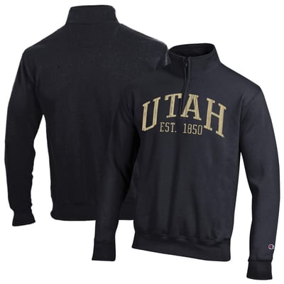  Utah Utes Champion Powerblend Quarter-Zip Pullover - Black