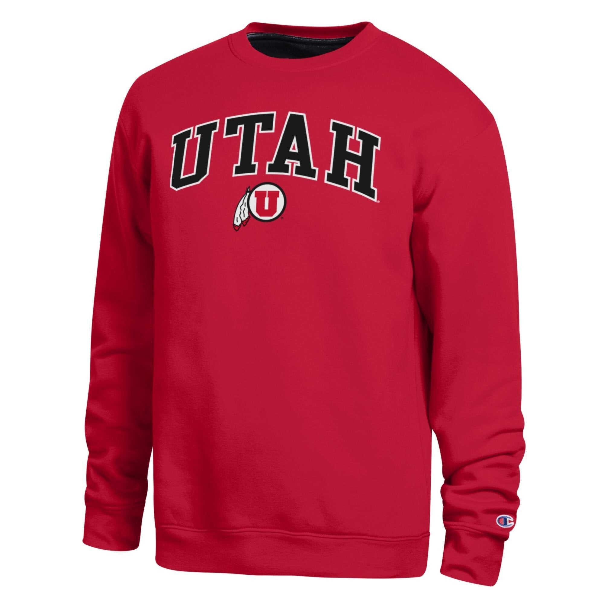 Men's Champion  Red Utah Utes Arch Sweatshirt