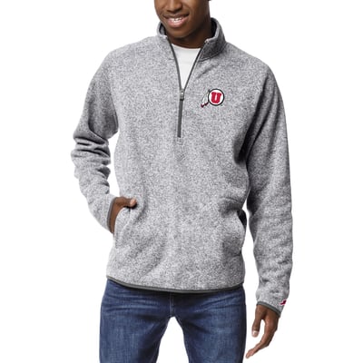  Utah Utes League Collegiate Wear  Saranac Quarter-Zip Pullover Top - Heather Gray