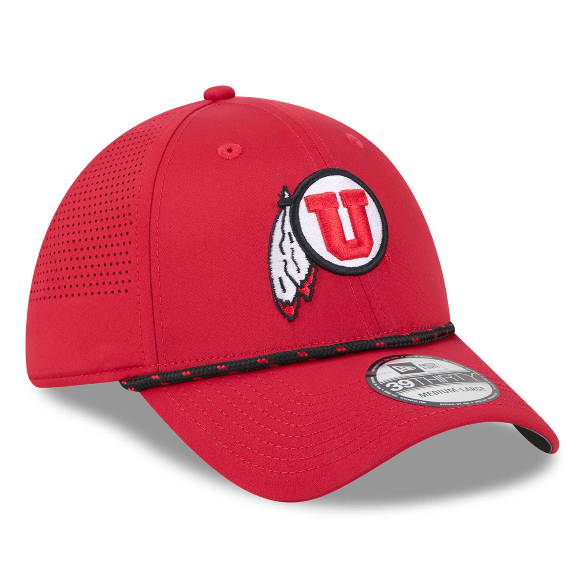 Casquette extensible New Era rouge Utah Utes Performance Rope 39THIRTY pour homme