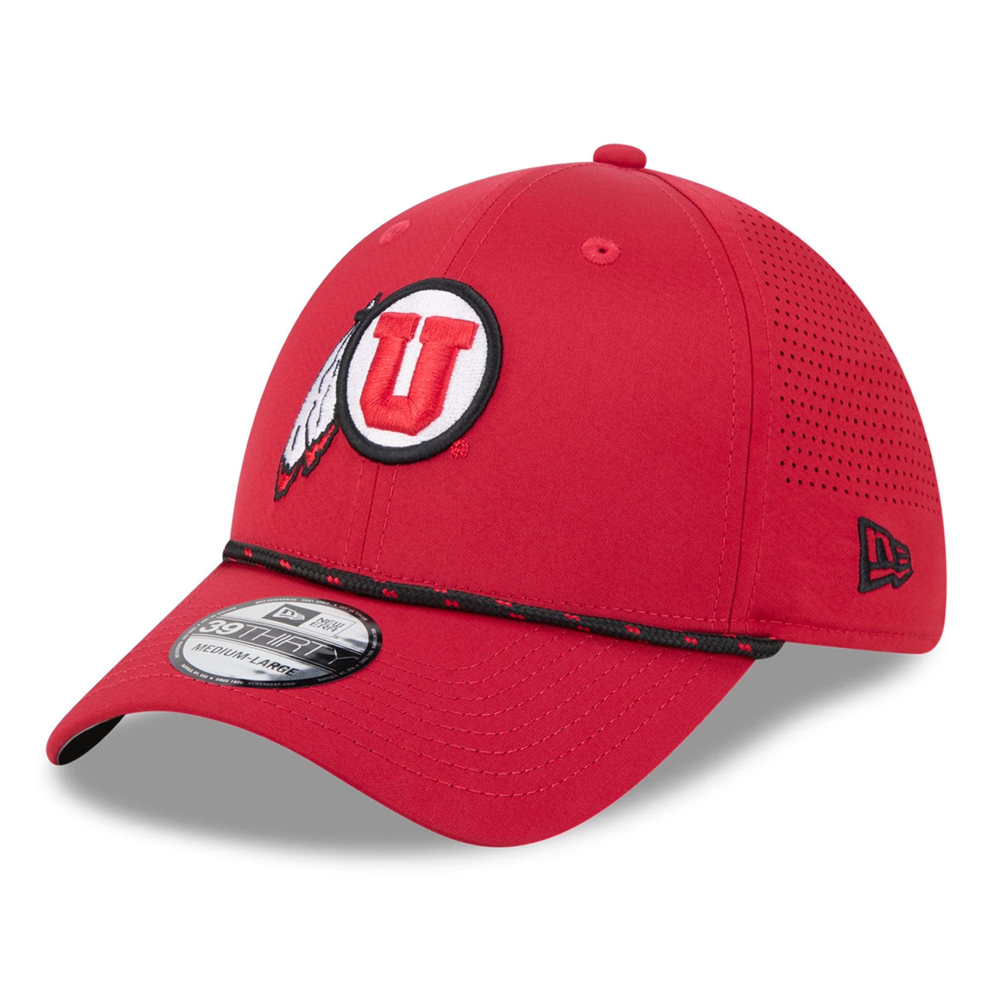 Casquette extensible New Era rouge Utah Utes Performance Rope 39THIRTY pour homme