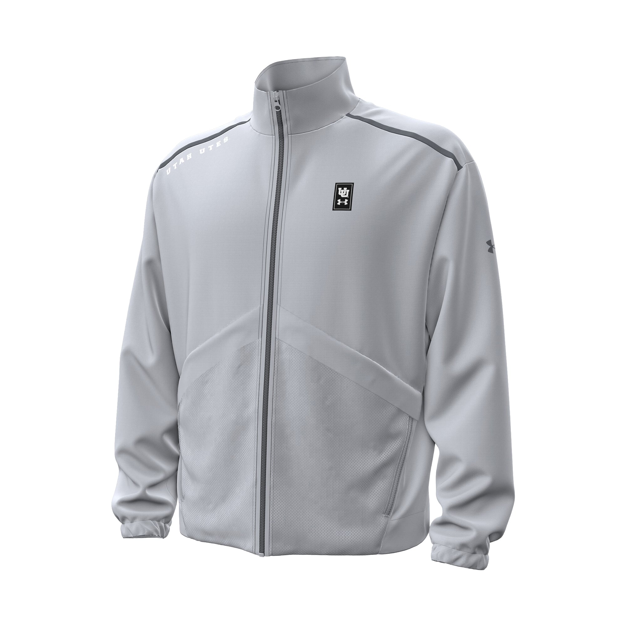 Men's Under Armour Gray Utah Utes 2026 Sideline Unstoppable Woven Full-Zip Jacket