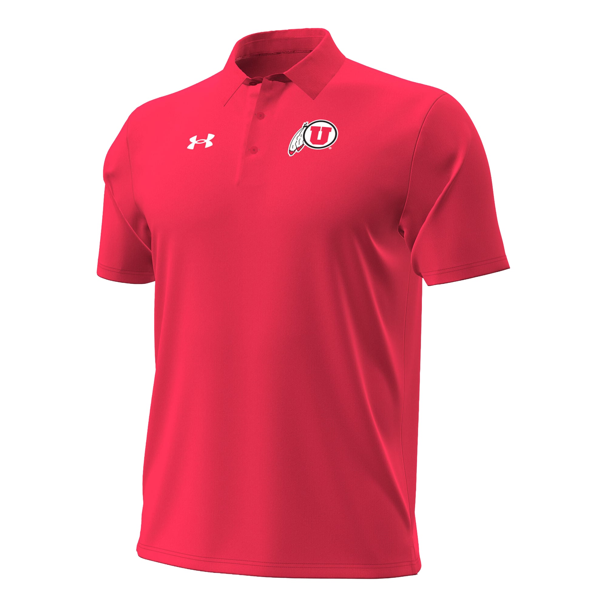 Polo Under Armour rouge Utah Utes 2026 Sideline ArmourDry pour homme