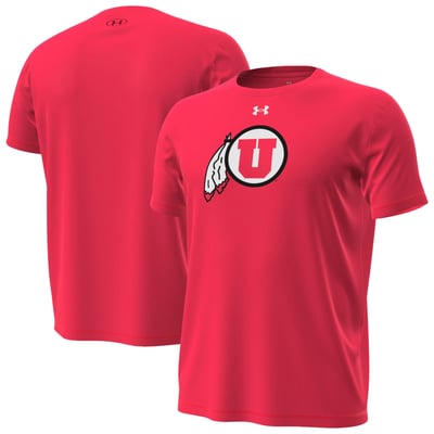 Utah Utes Under Armour Primary Tech Stretch T-Shirt - Red