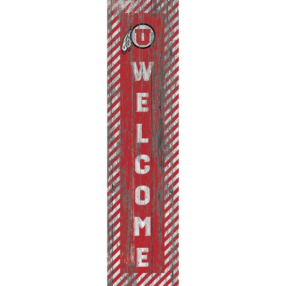 Utah Utes 12'' x 48'' Door Leaner Welcome Sign