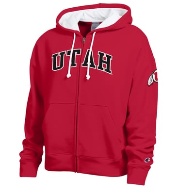 Utah Utes Champion Women's Arch Full-Zip Fleece Hoodie - Red