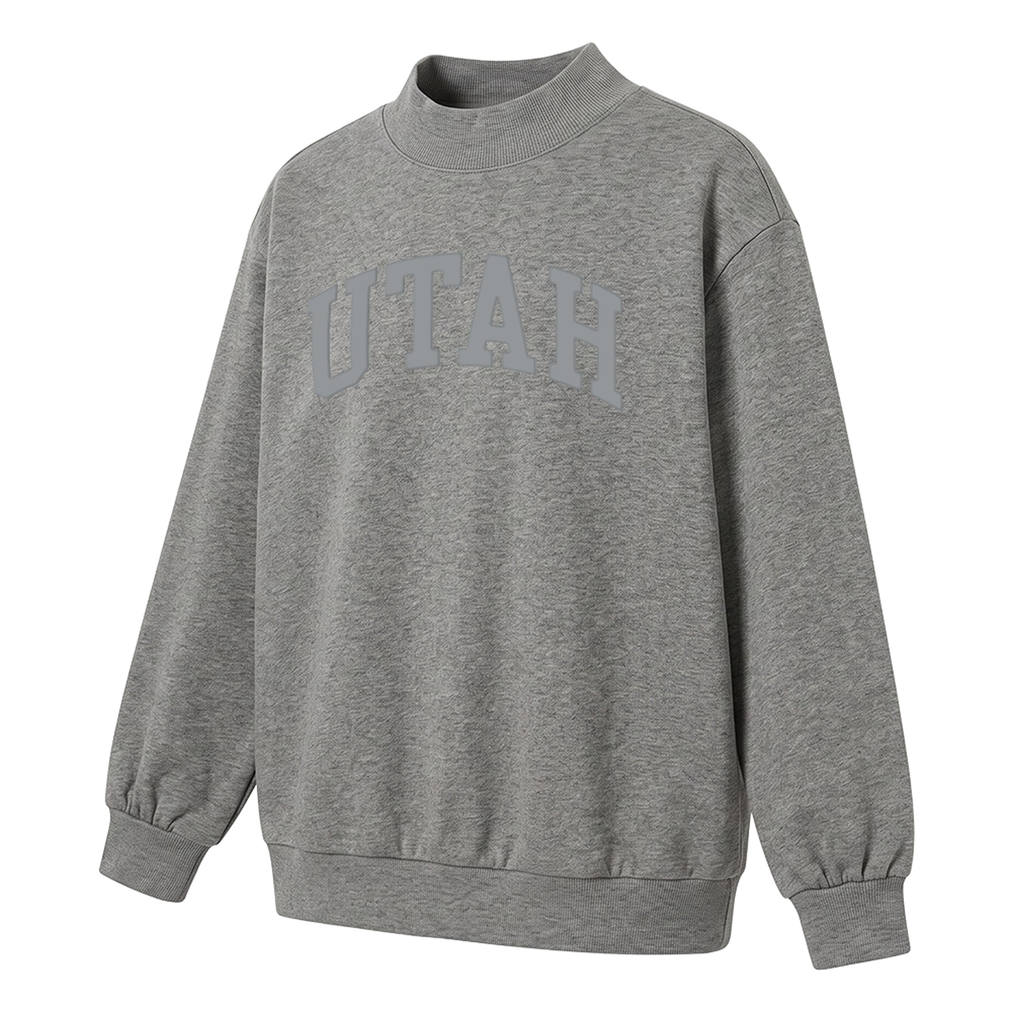Women's Heather Gray Utah Utes Monroe Mock Neck Sweatshirt