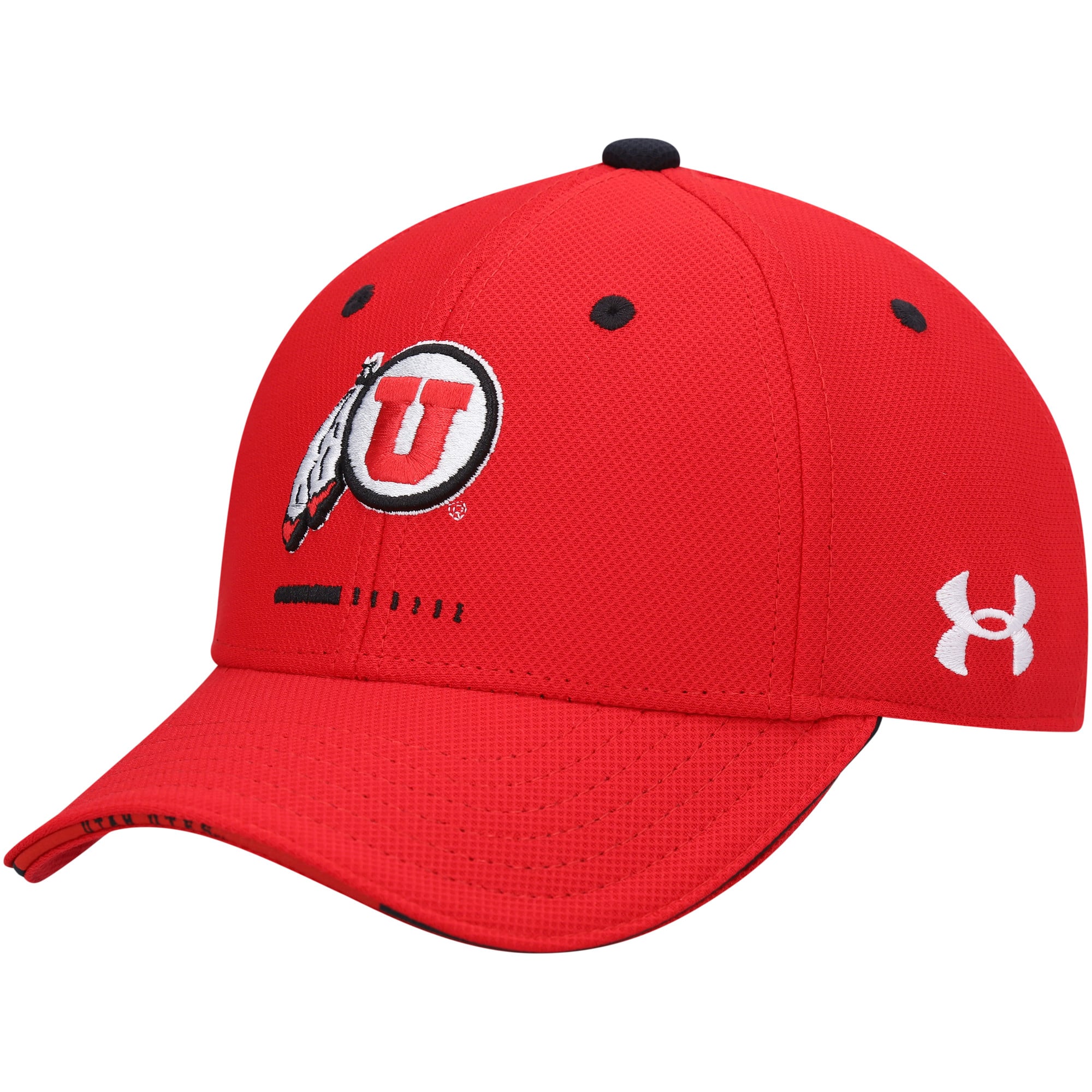 Youth Under Armour Red Utah Utes Blitzing Accent Performance Adjustable Hat