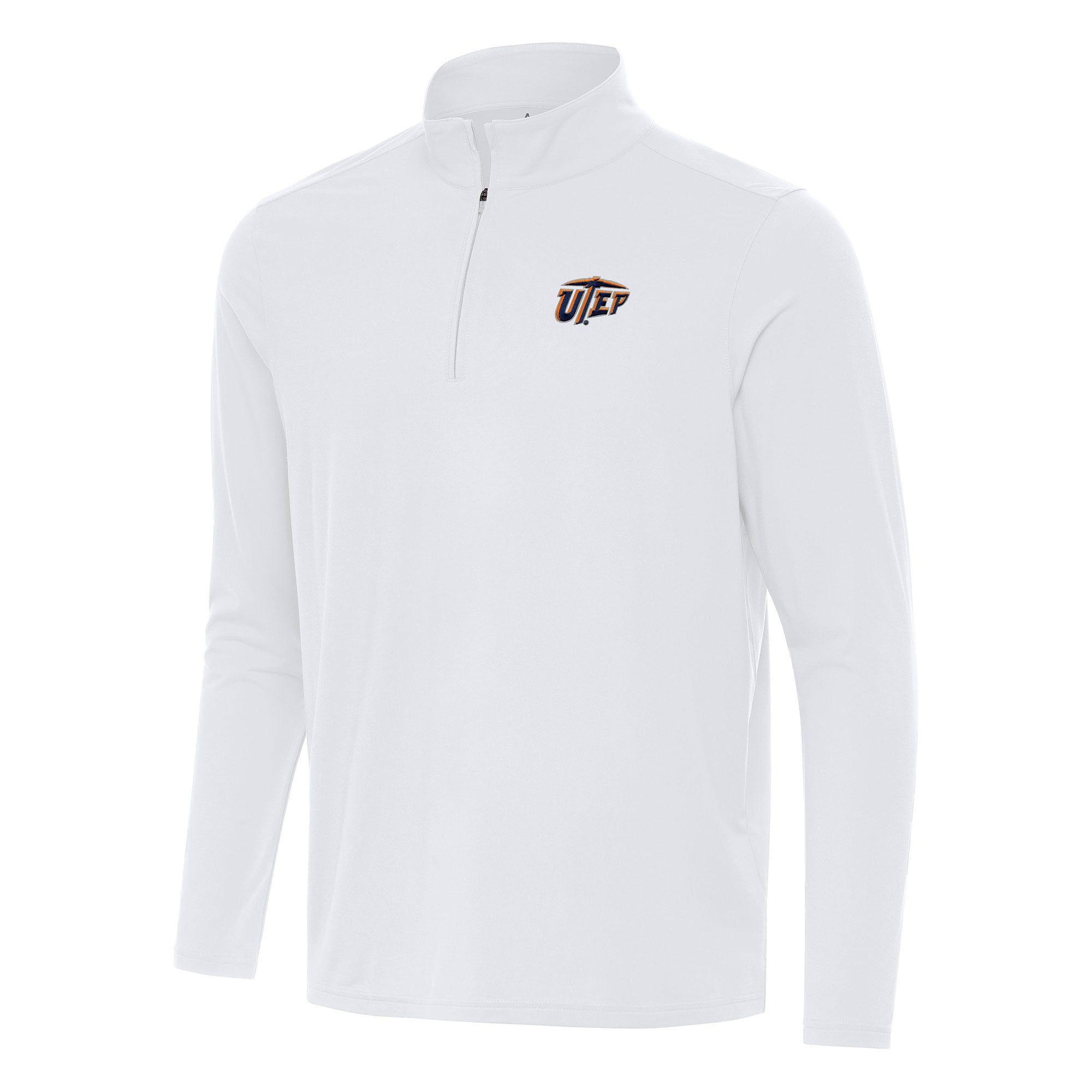 Men's Antigua White UTEP Miners Intent Quarter-Zip Top