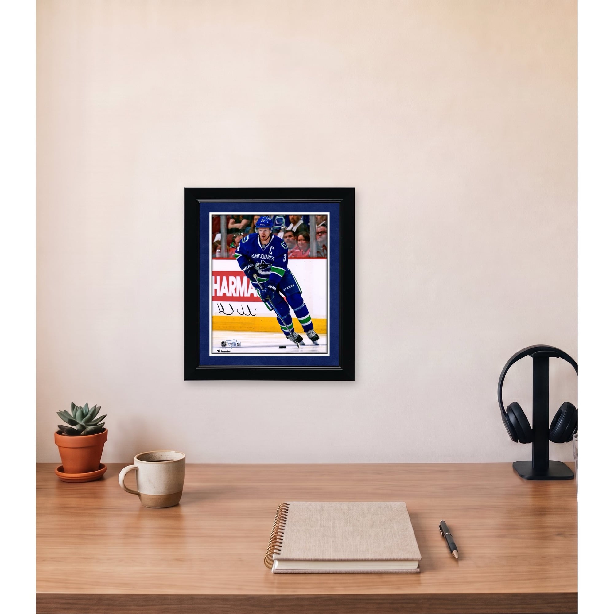 Henrik Sedin Vancouver Canucks dédicacé 8 "x 10" photographie de patinage en jersey bleu