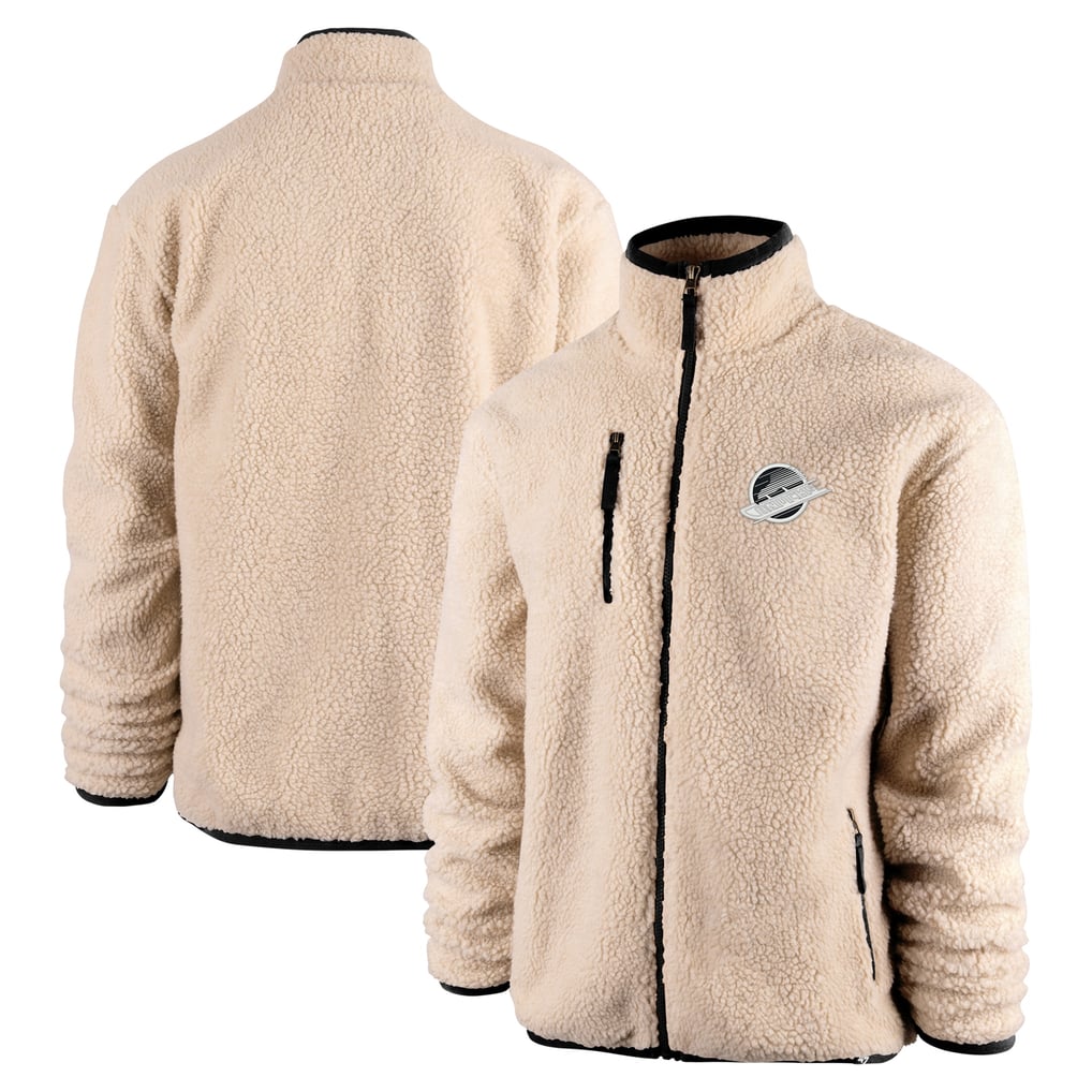 Men's Vancouver Canucks '47 Oatmeal Stowe Sherpa Full-Zip Jacket
