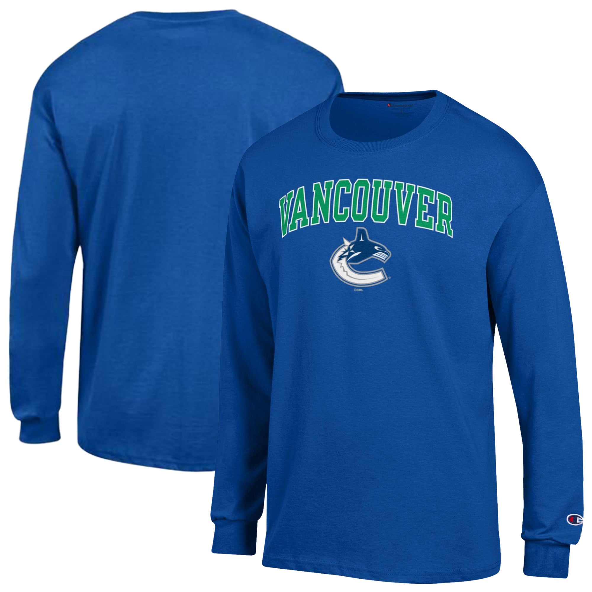 T-shirt à manches longues Champion Blue Vancouver Canucks pour hommes