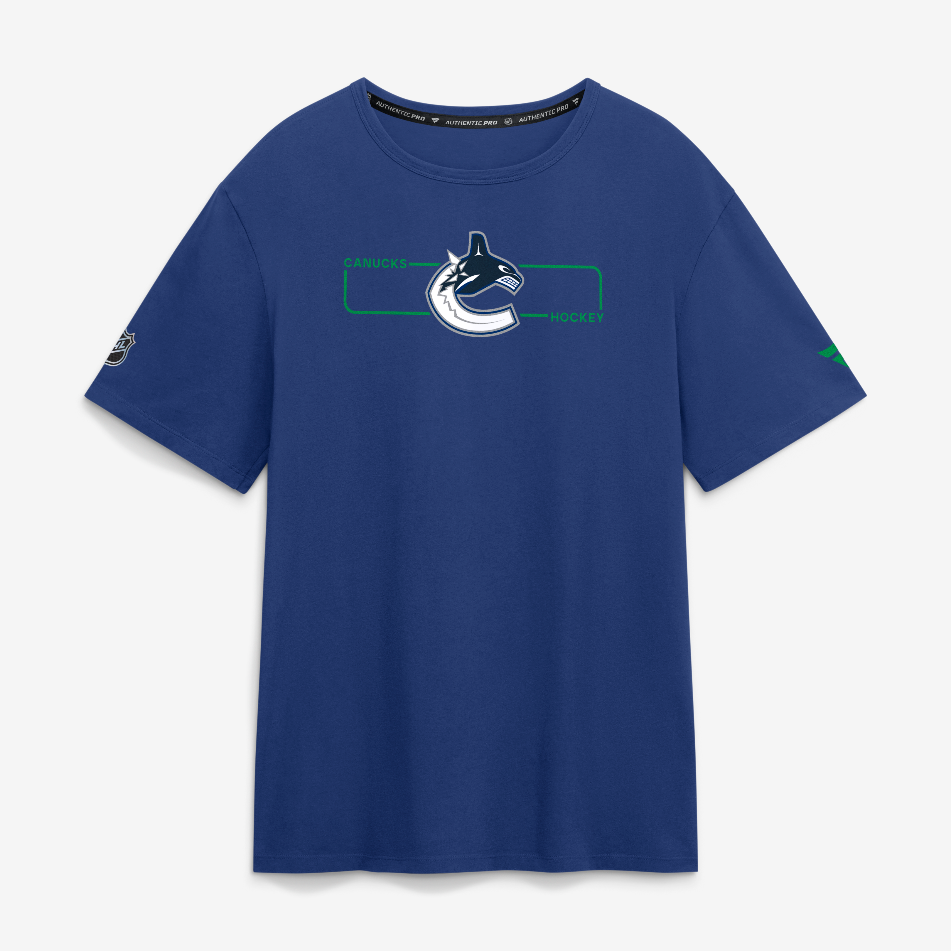Men's Fanatics Blue Vancouver Canucks Authentic Pro Primary Logo T-Shirt