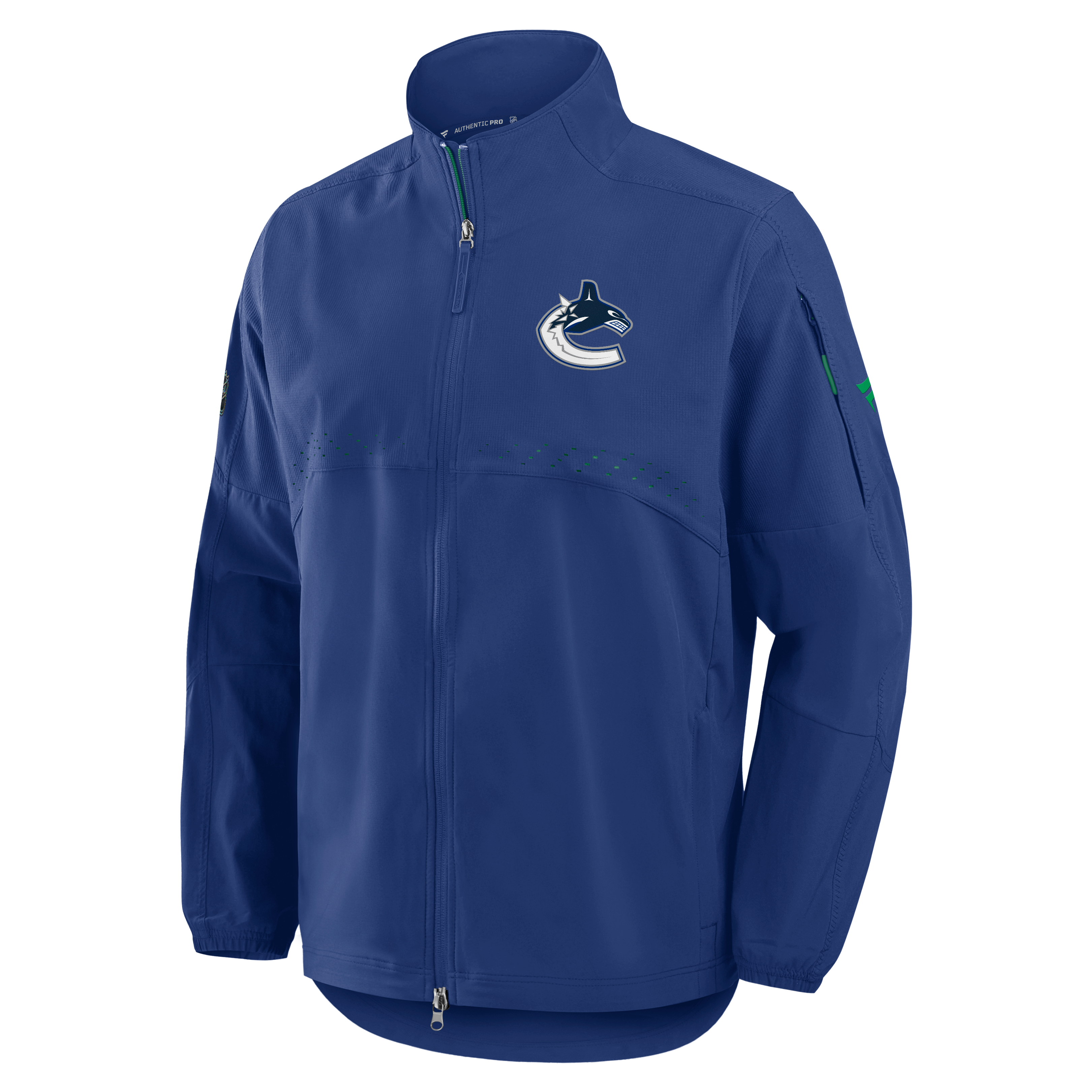 Veste d'entraîneur authentique Pro Rink des Canucks de Vancouver, bleue, pour homme (Fanatics).