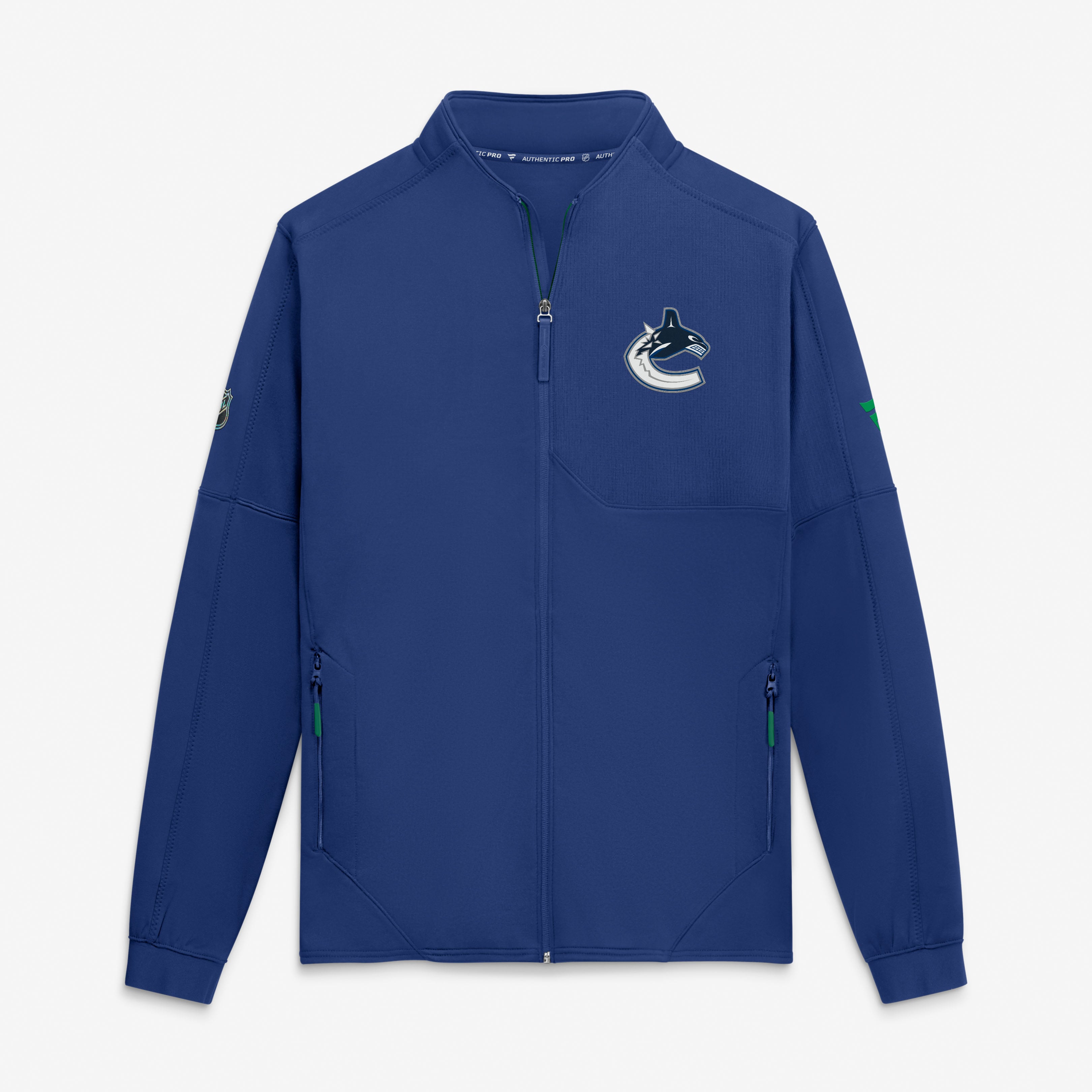 Men's Fanatics Blue Vancouver Canucks Authentic Pro Rink Fleece Full-Zip Jacket
