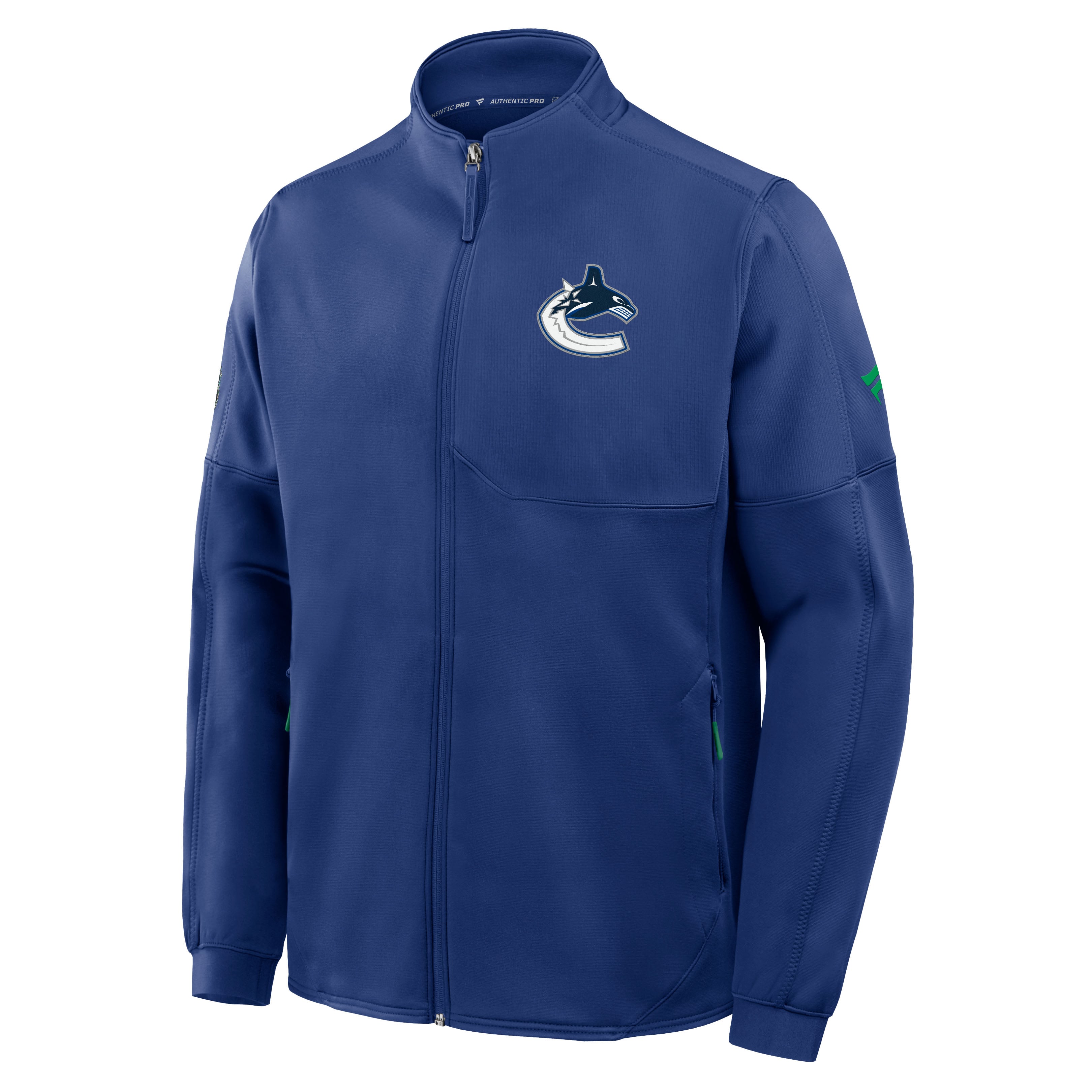 Men's Fanatics Blue Vancouver Canucks Authentic Pro Rink Fleece Full-Zip Jacket