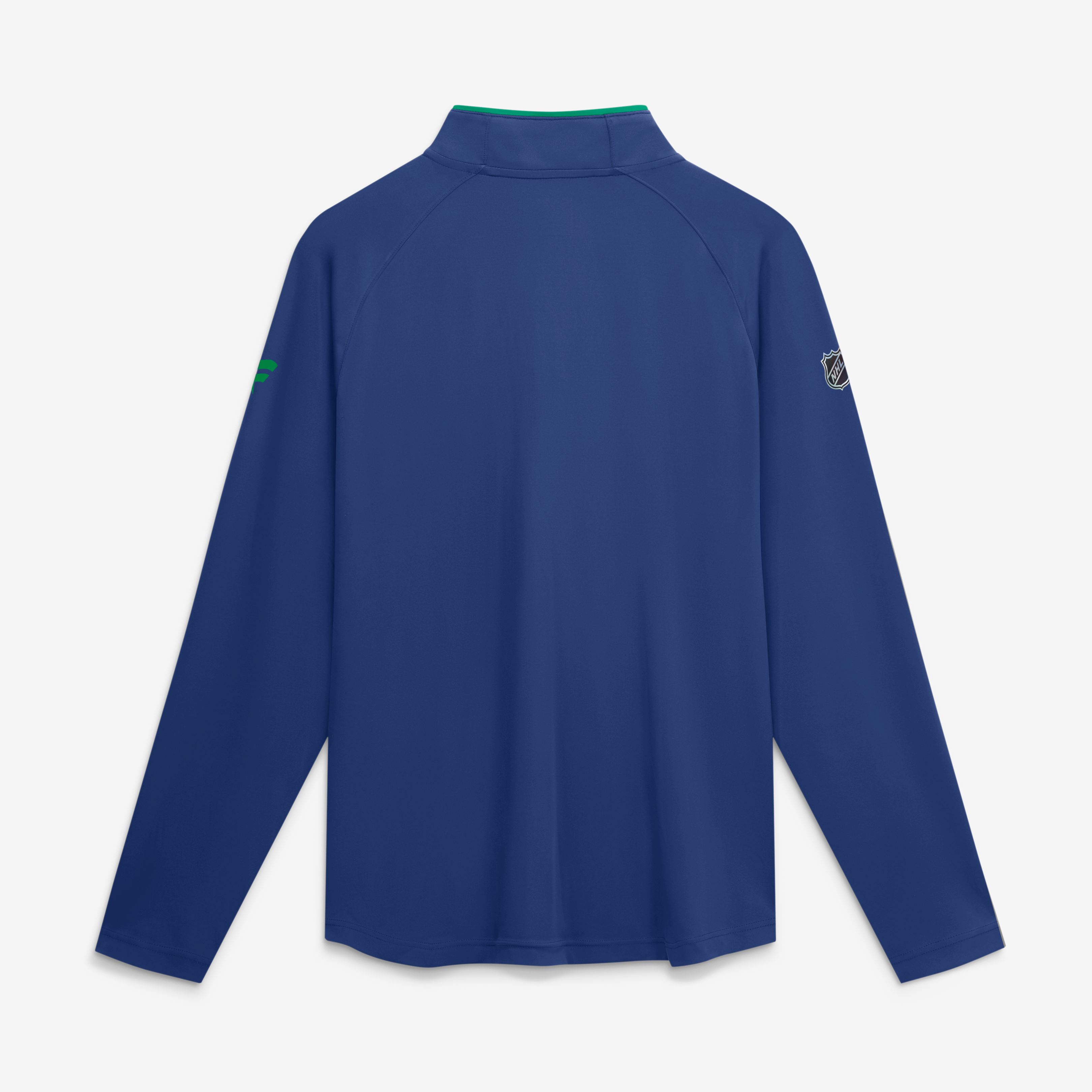 Pull-over léger à col zippé au quart de pouce, authentique Vancouver Canucks, bleu Fanatics, pour homme