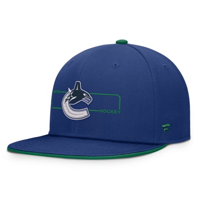 Men's Vancouver Canucks Fanatics Blue Authentic Pro Rink Snapback Hat