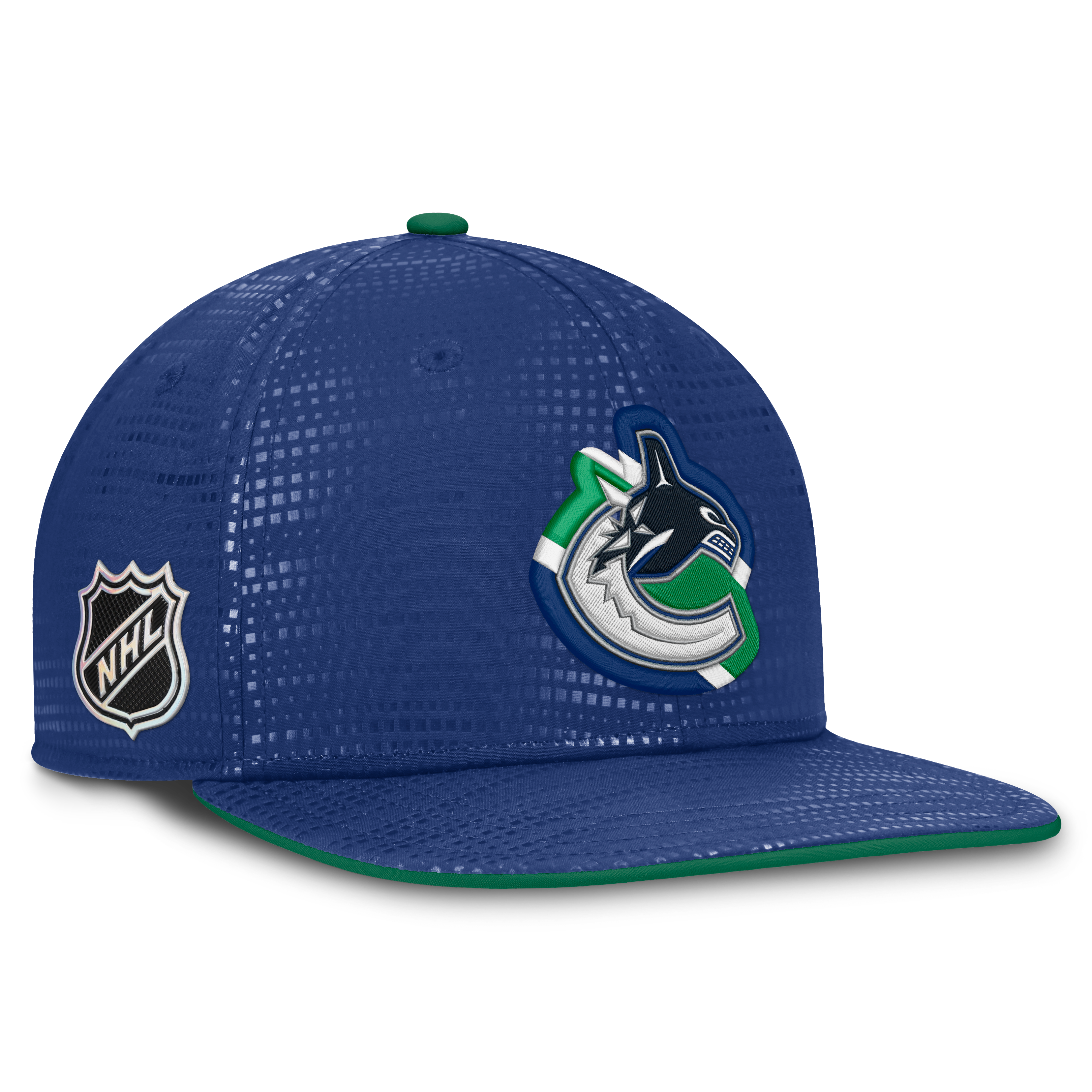 Men's Fanatics Blue Vancouver Canucks Authentic Pro Rink Square Visor Snapback Hat
