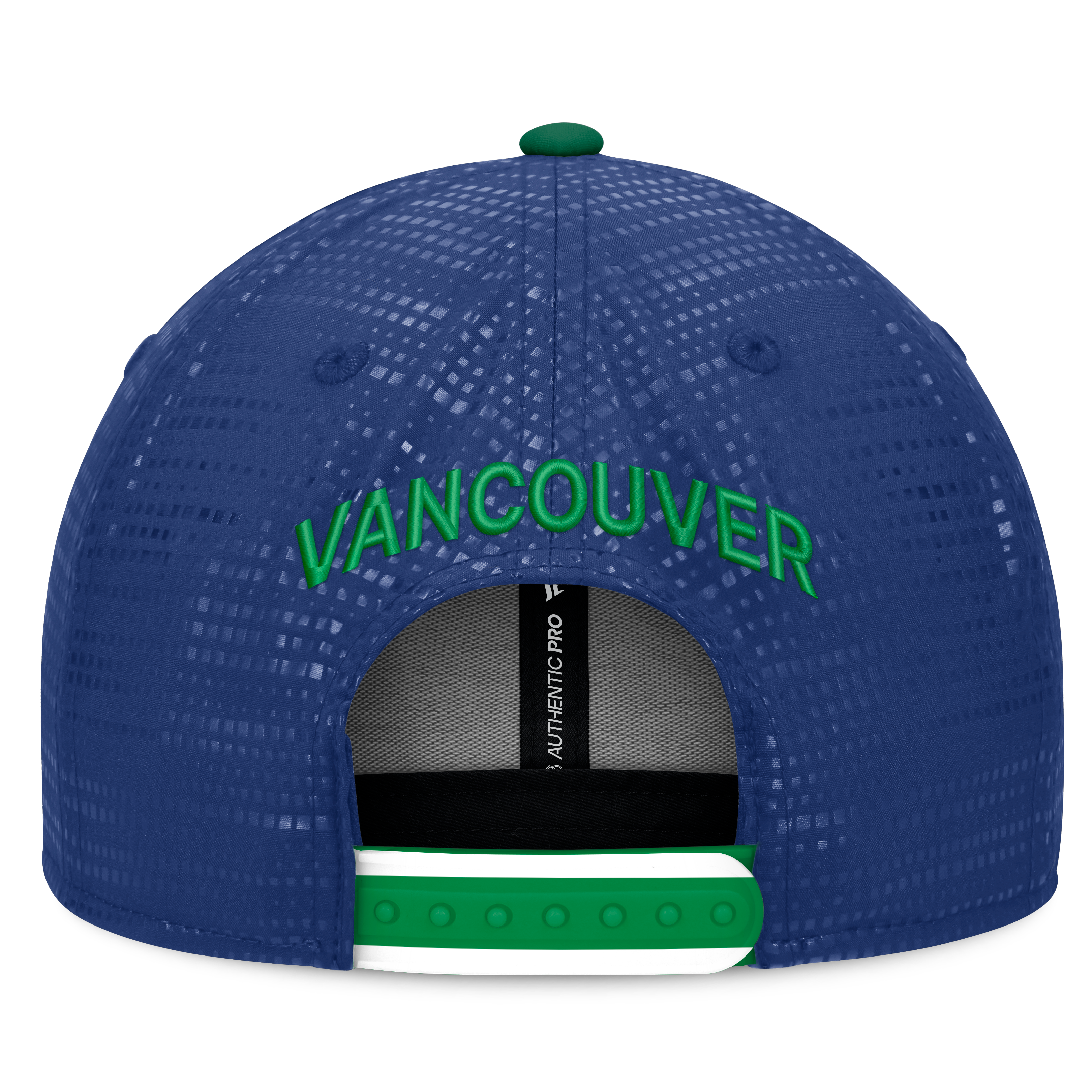Men's Fanatics Blue Vancouver Canucks Authentic Pro Rink Square Visor Snapback Hat